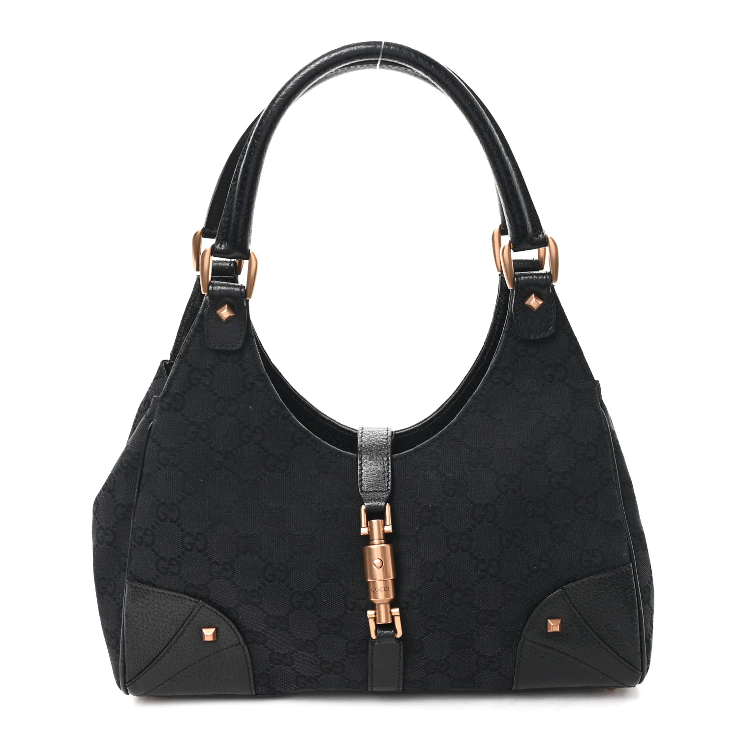 Monogram Calfskin Large Bardot Tote Black