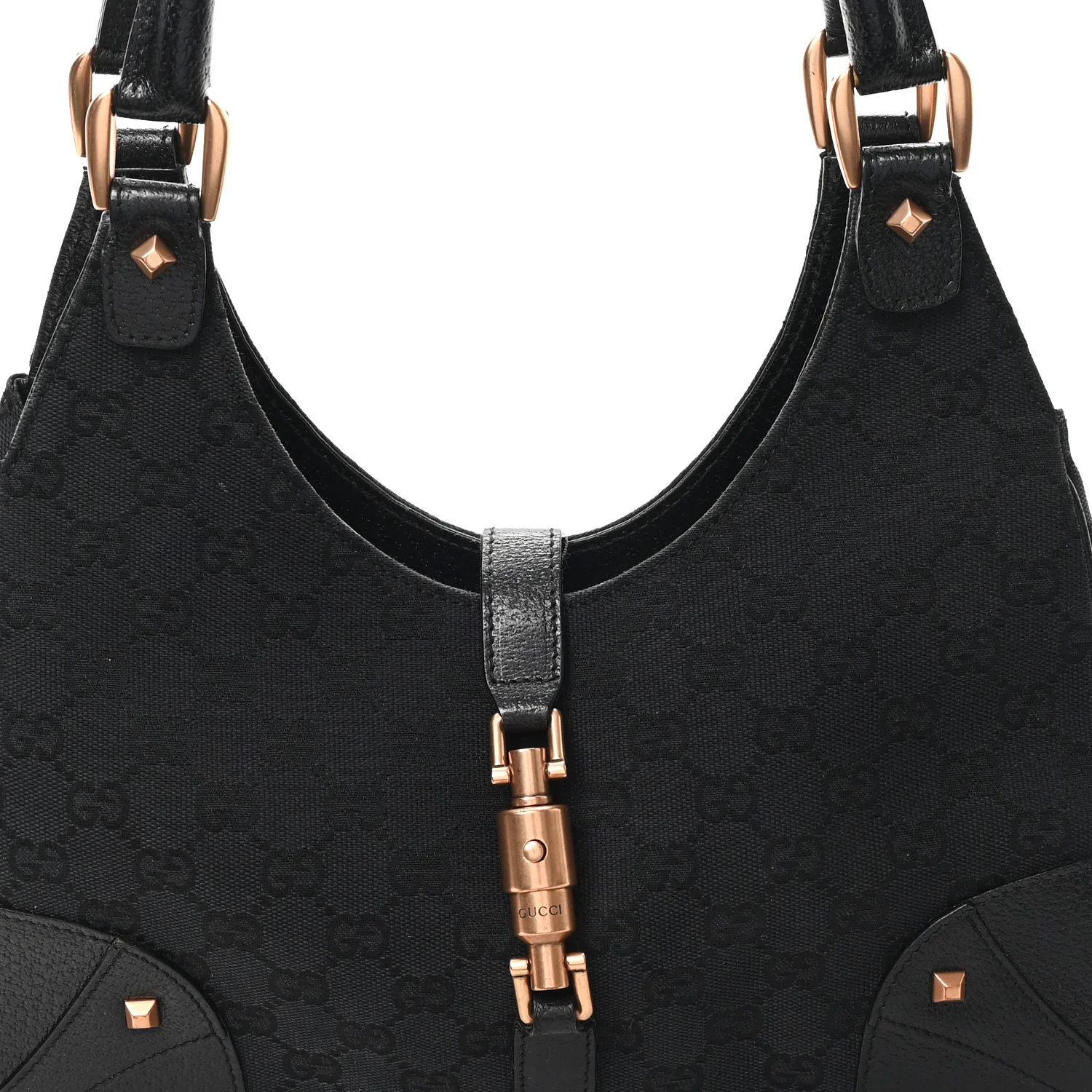 Monogram Calfskin Large Bardot Tote Black - Image 8