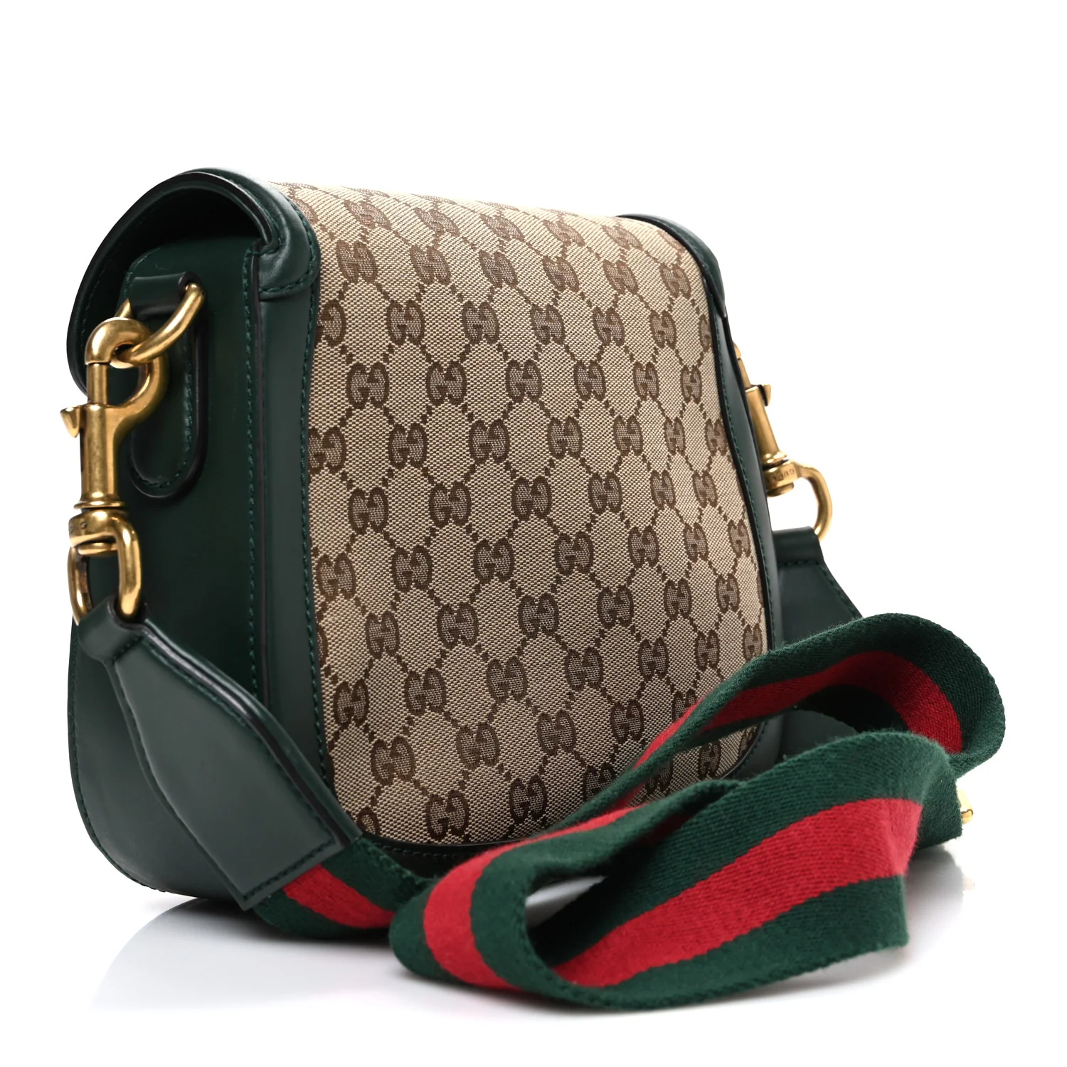 Monogram Calfskin Medium Lady Web Shoulder Bag Beige Green - Image 3