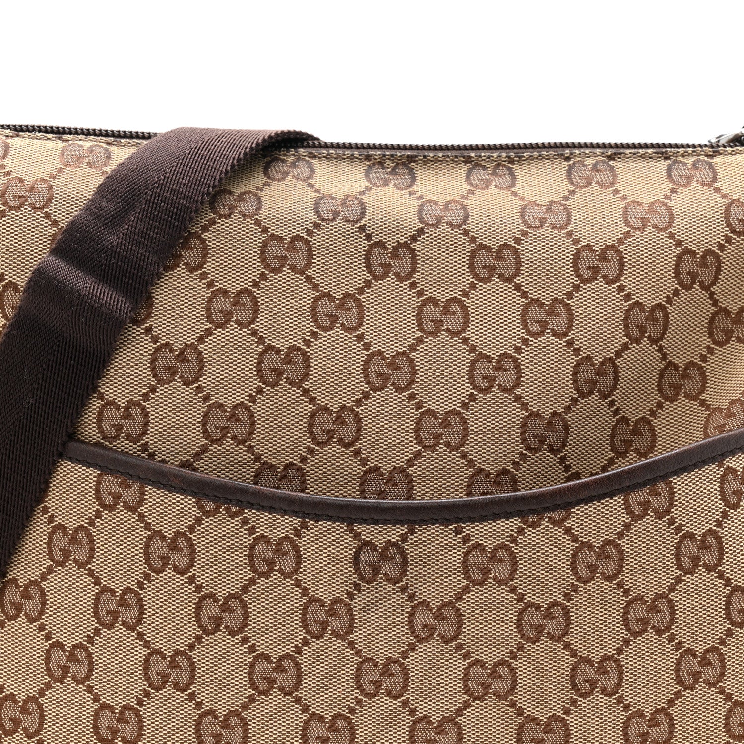 Monogram Calfskin Perforated Medium Flat Messenger Bag Dark Brown - Image 8