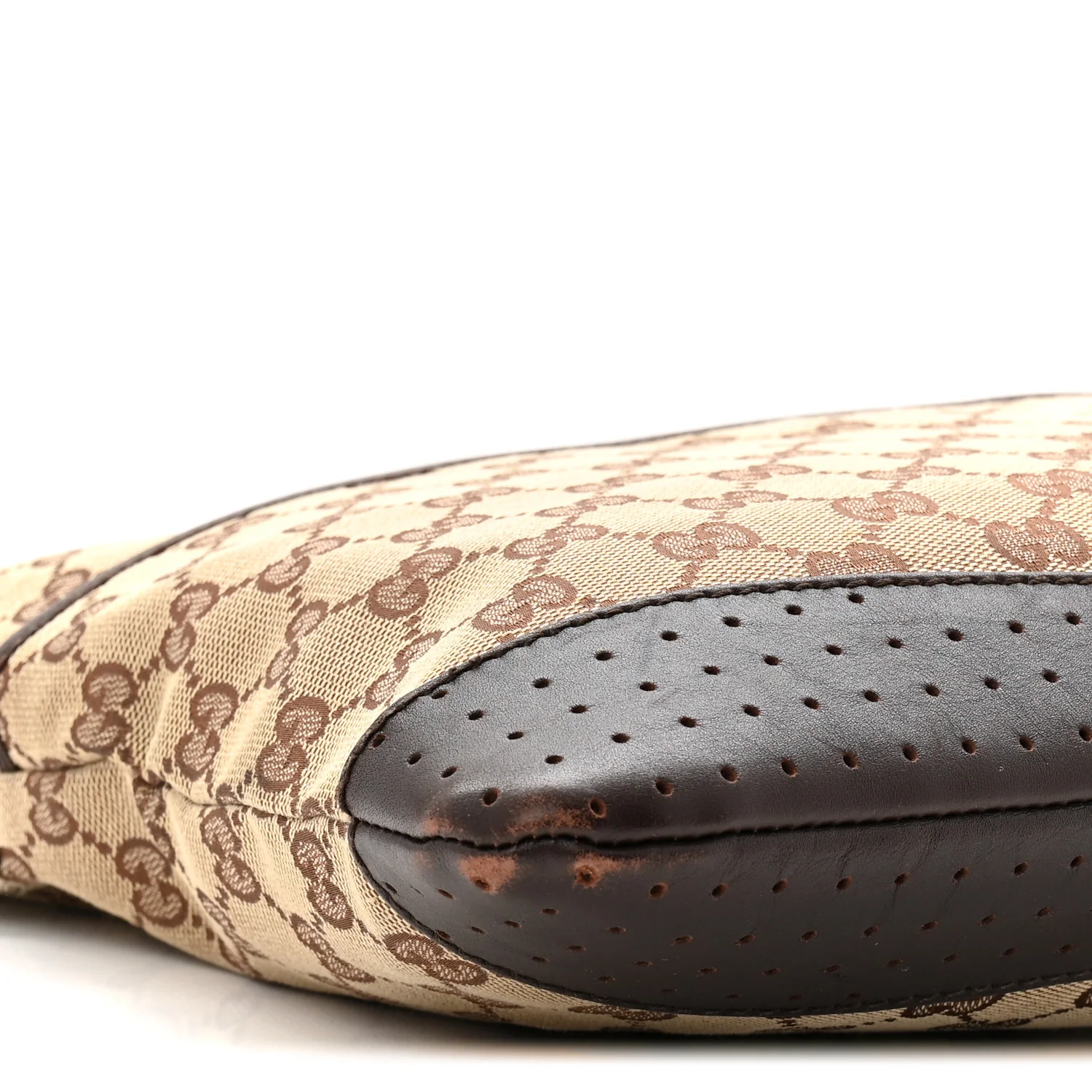 Monogram Calfskin Perforated Medium Flat Messenger Bag Dark Brown - Image 9