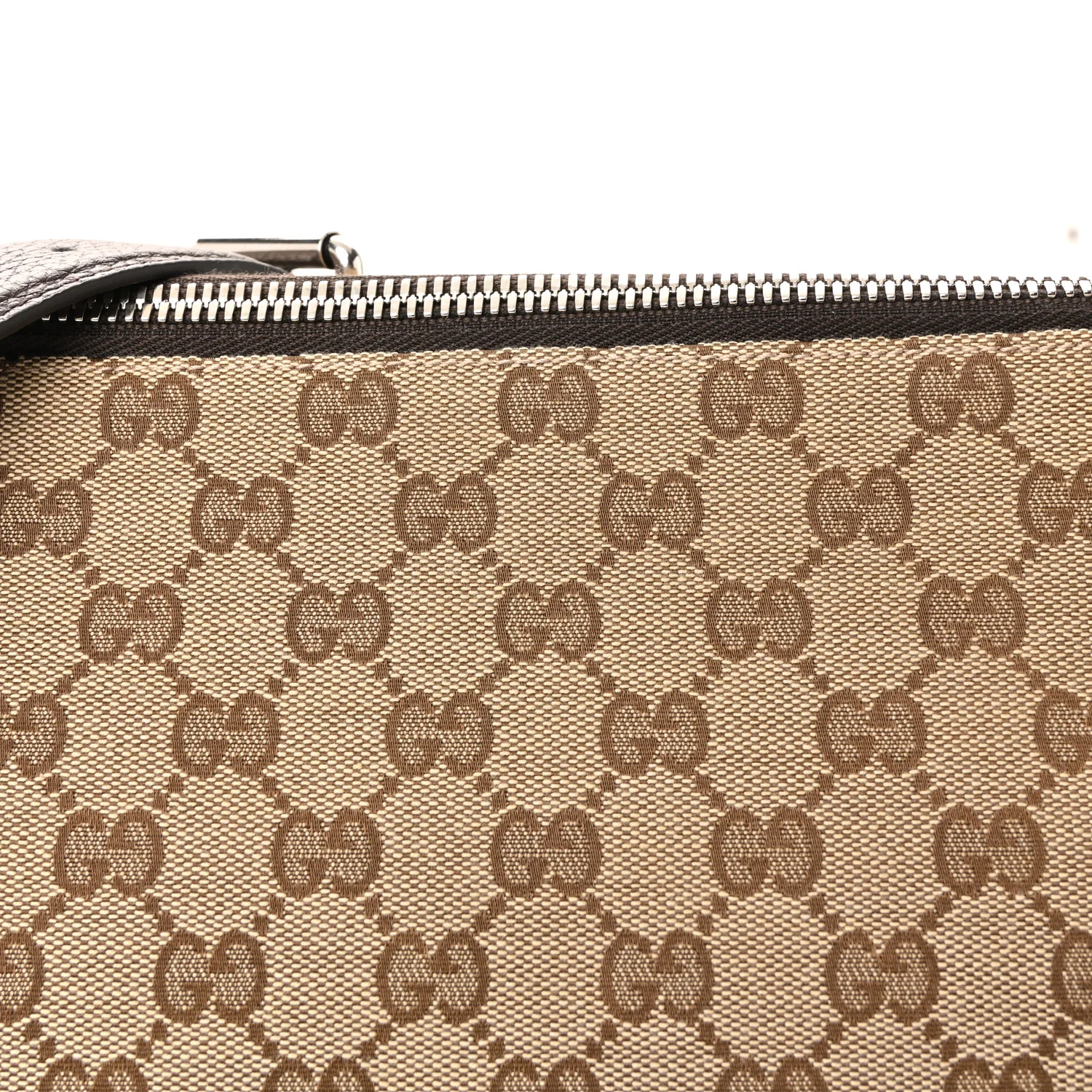 Monogram Calfskin Web Medium B Shoulder Bag Beige Brown - Image 6