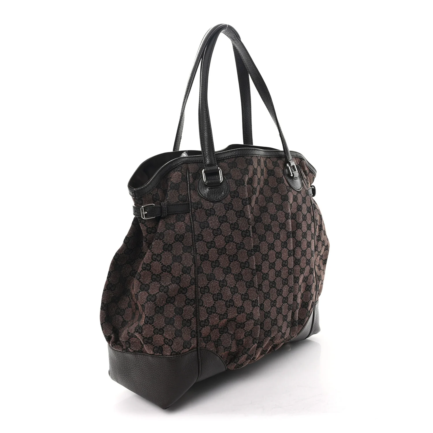 Monogram Denim Full Moon Tote Dark Brown - Image 3