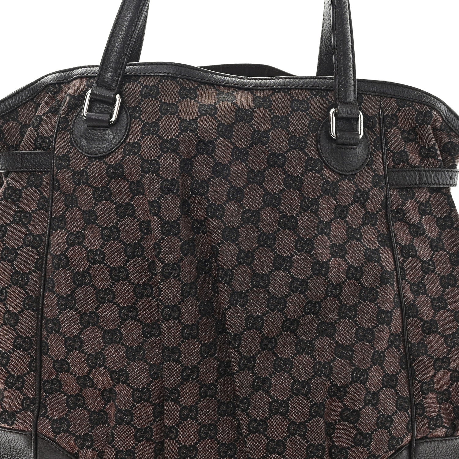 Monogram Denim Full Moon Tote Dark Brown - Image 8