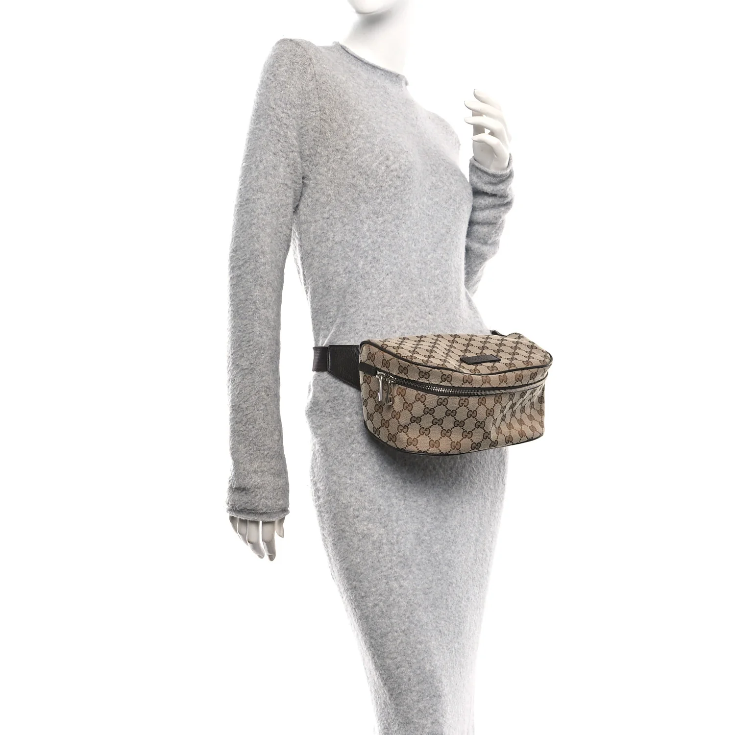 Monogram Dollar Calfskin Waist Pouch Beige Ebony Testa di Moro Marrone Scuro - Image 2