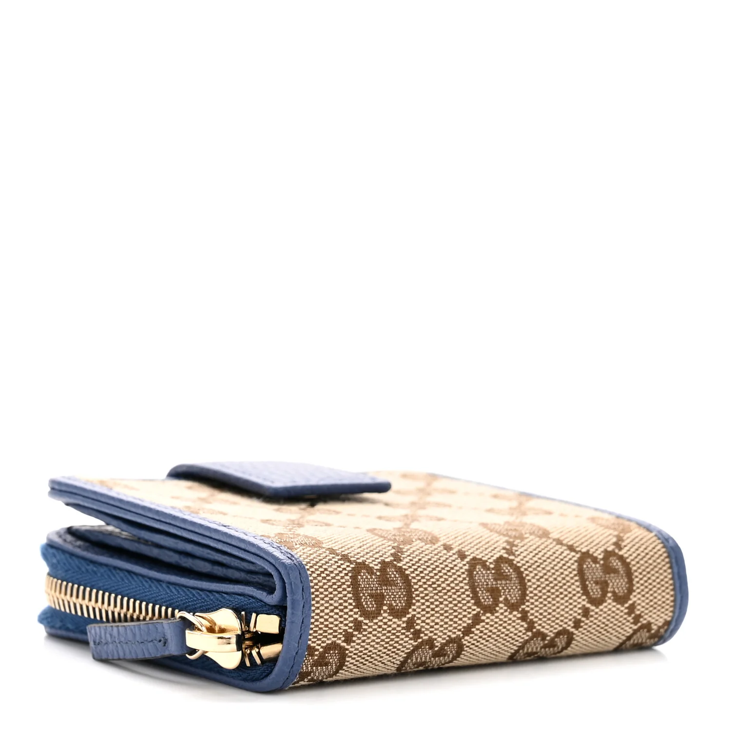 Monogram Dollar Calfskin Zip Around French Flap Wallet Beige Ebony Caspian - Image 4