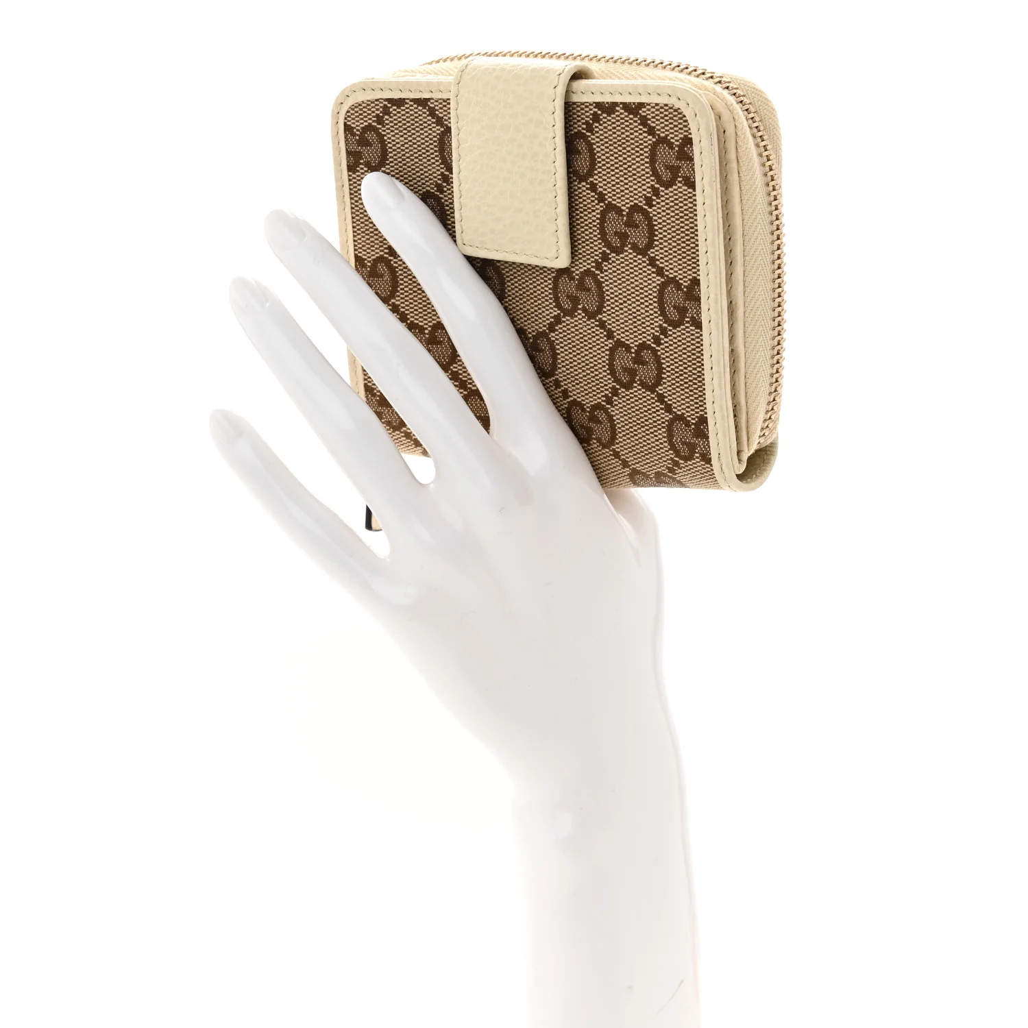 Monogram Dollar Calfskin Zip Around French Wallet Beige Ebony Avoire - Image 2