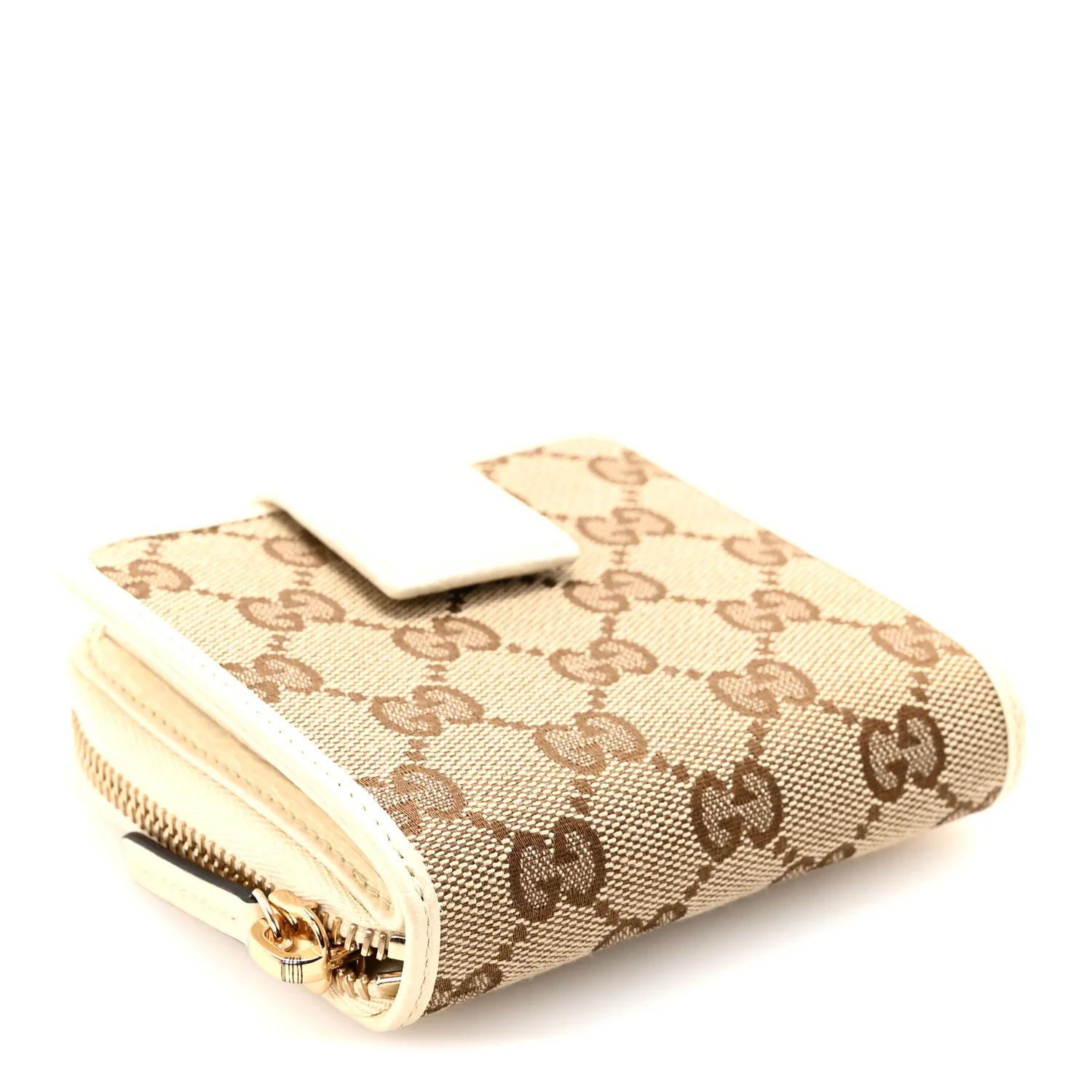 Monogram Dollar Calfskin Zip Around French Wallet Beige Ebony Avoire - Image 4