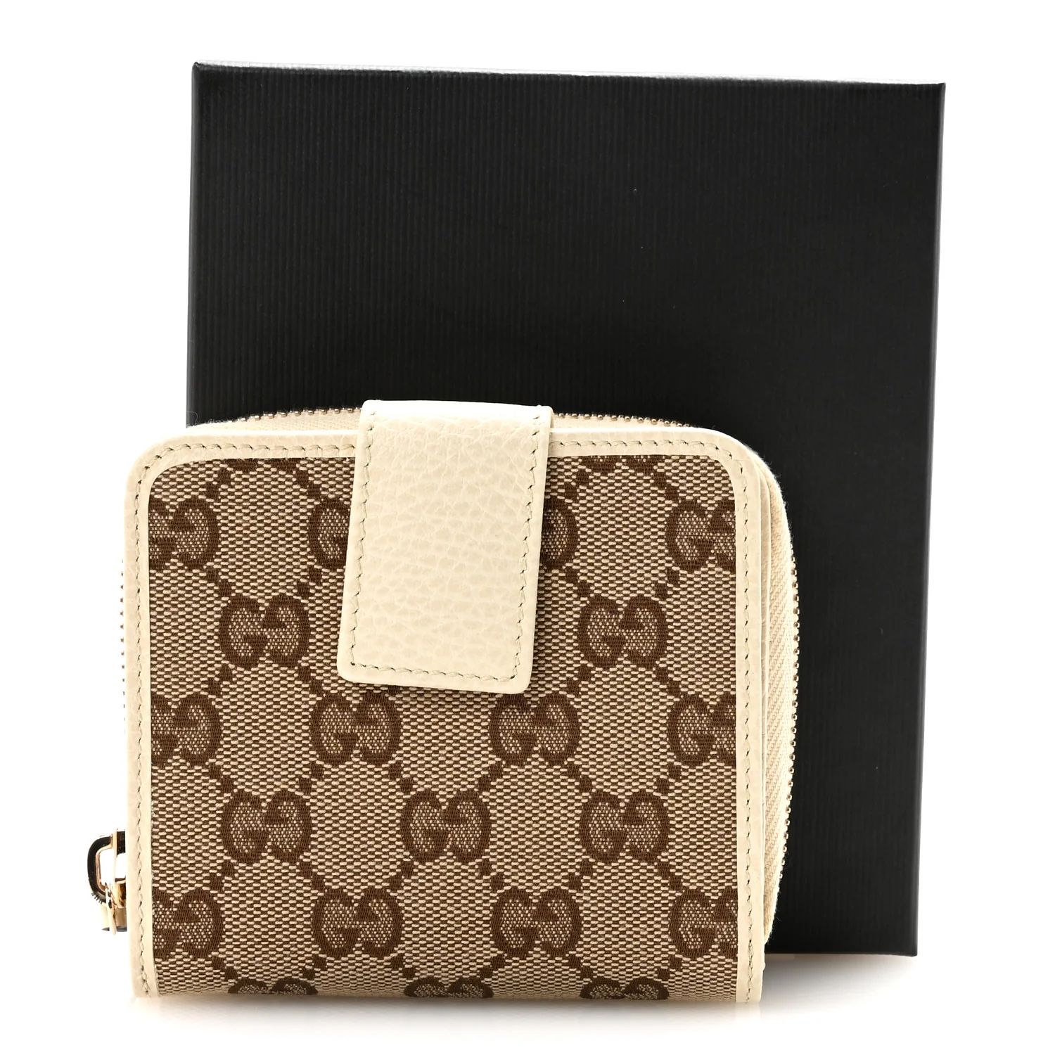 Monogram Dollar Calfskin Zip Around French Wallet Beige Ebony Avoire - Image 8