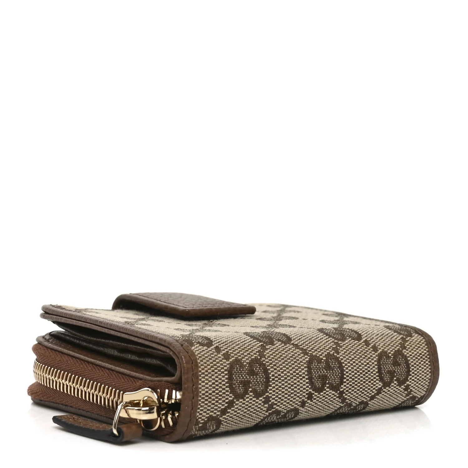 Monogram Dollar Calfskin Zip Around French Wallet Beige Ebony Tabacco - Image 3