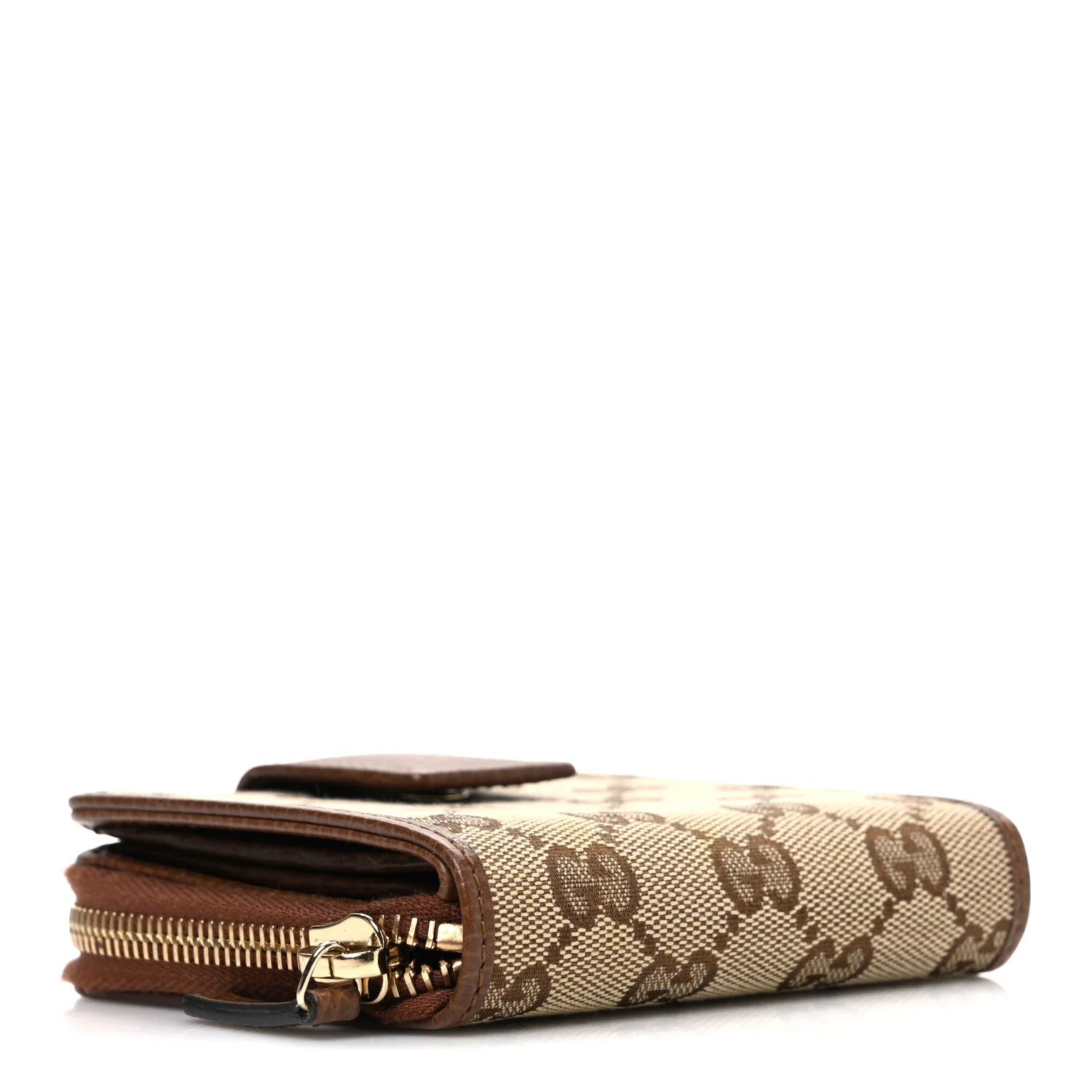 Monogram Dollar Calfskin Zip Around French Wallet Beige Ebony Tabacco - Image 4