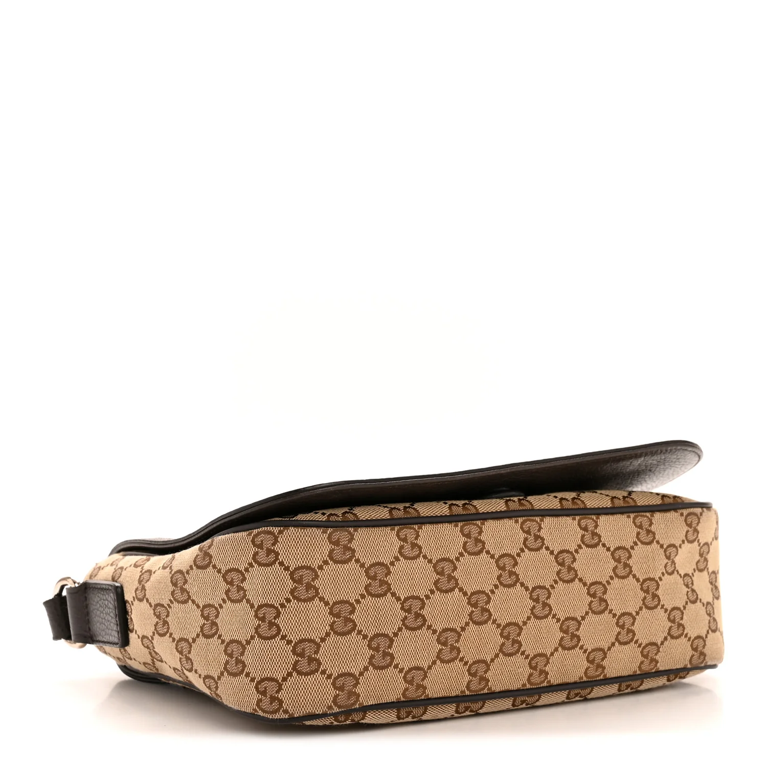 Monogram Flap Messenger Bag Beige Dark Brown - Image 4