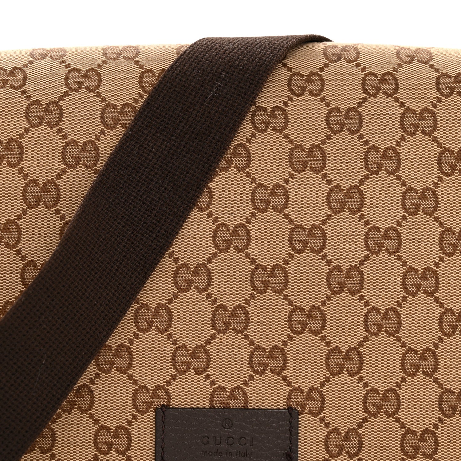 Monogram Flap Messenger Bag Beige Dark Brown - Image 8