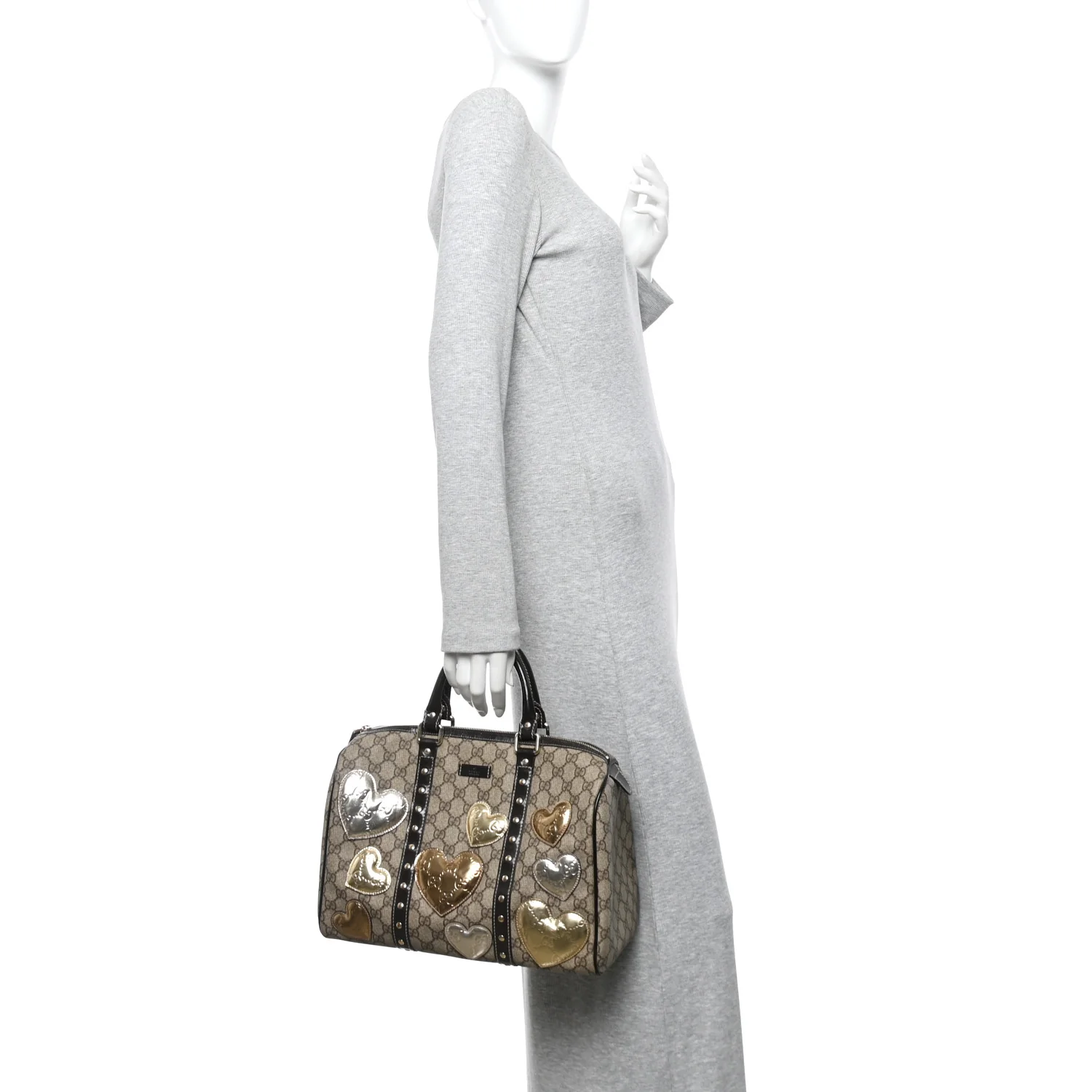 Monogram Guccissima Hearts Studded Medium Joy Boston Dark Brown - Image 2