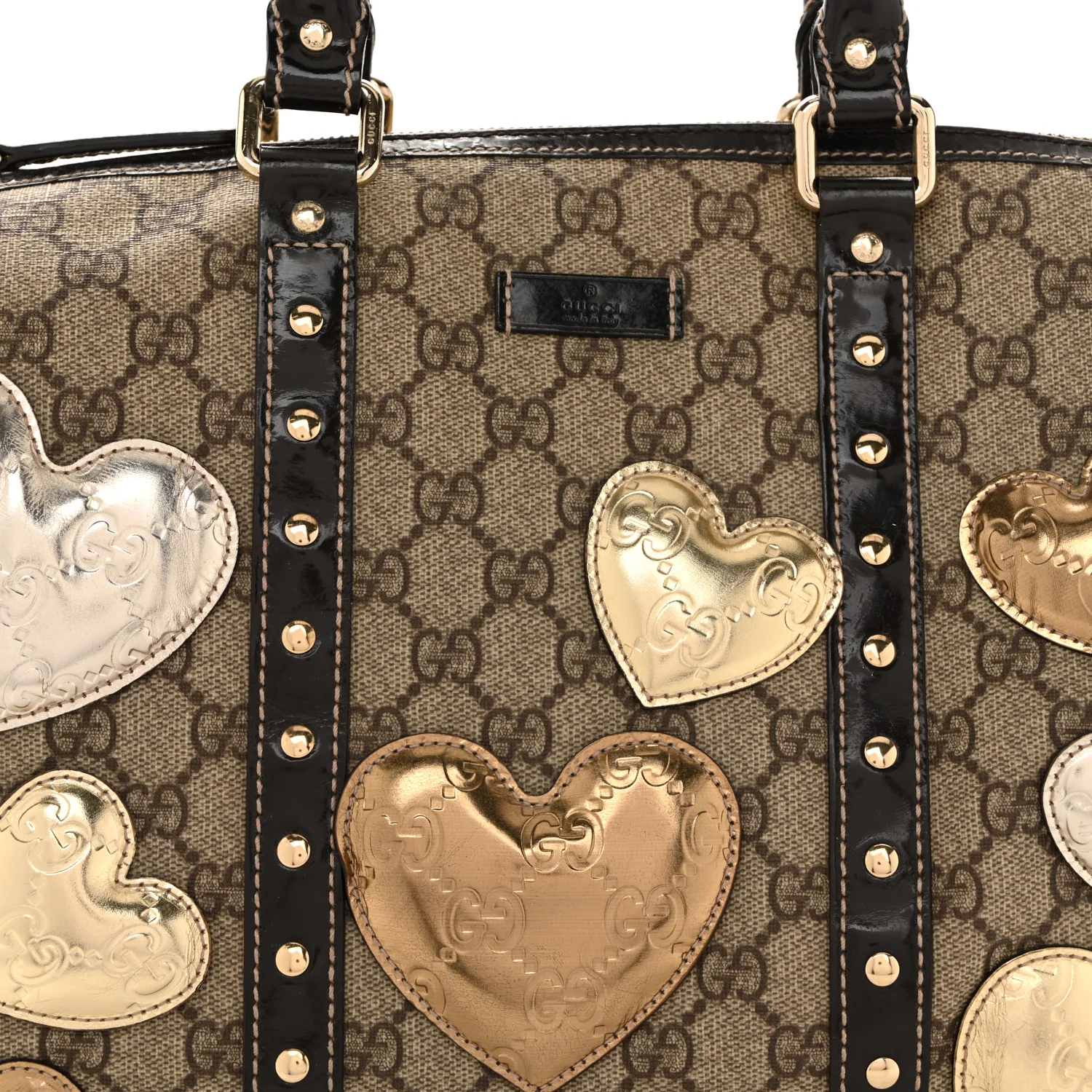 Monogram Guccissima Hearts Studded Medium Joy Boston Dark Brown - Image 8