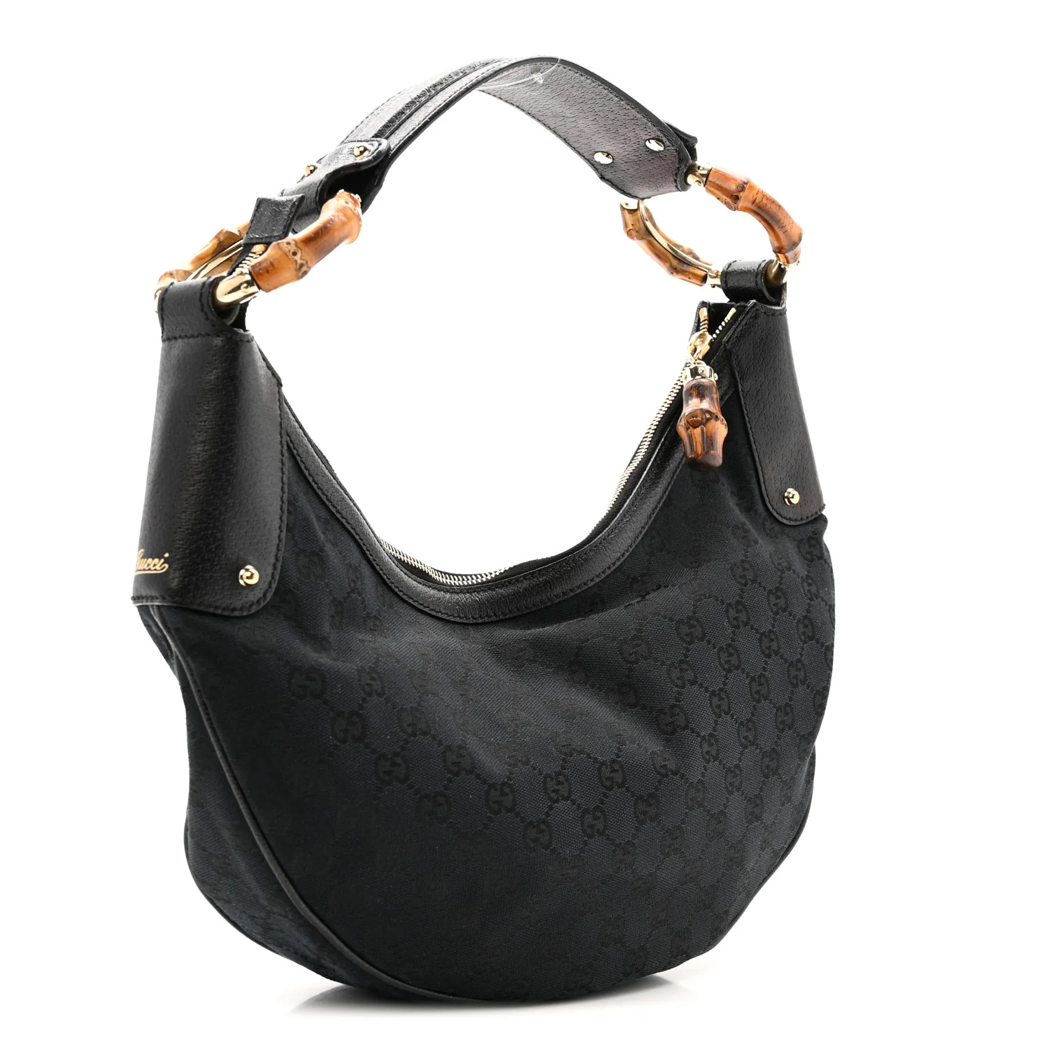 Monogram Half Moon Bamboo Ring Hobo Black - Image 3