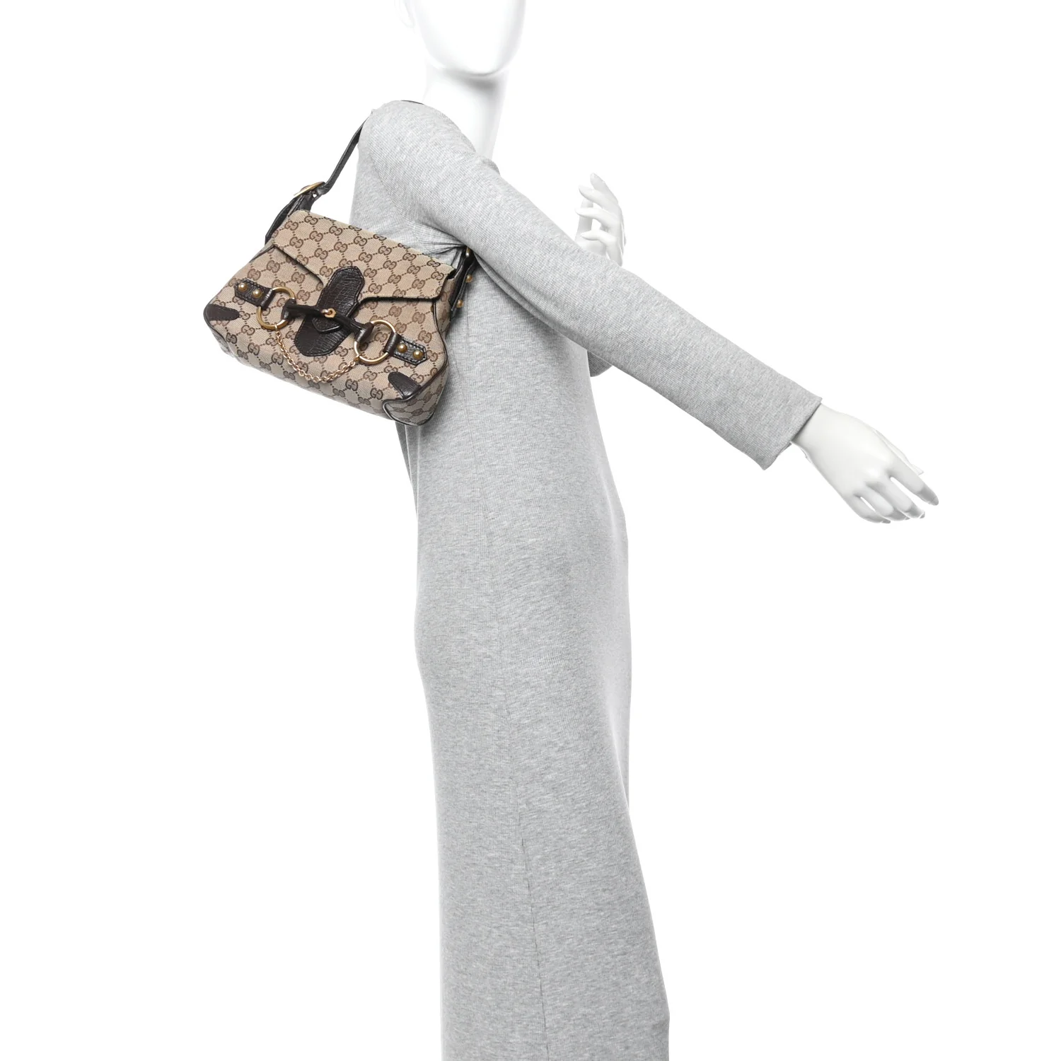 Monogram Horsebit Chain Flap Shoulder Bag Brown - Image 2