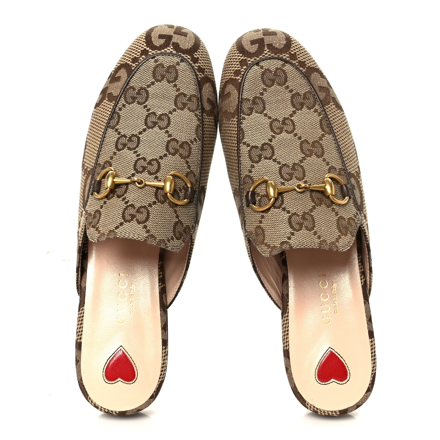 Monogram Jumbo GG Malaga Kid Womens Princetown Slippers 35 Camel Ebony New Acero Beige - Image 2