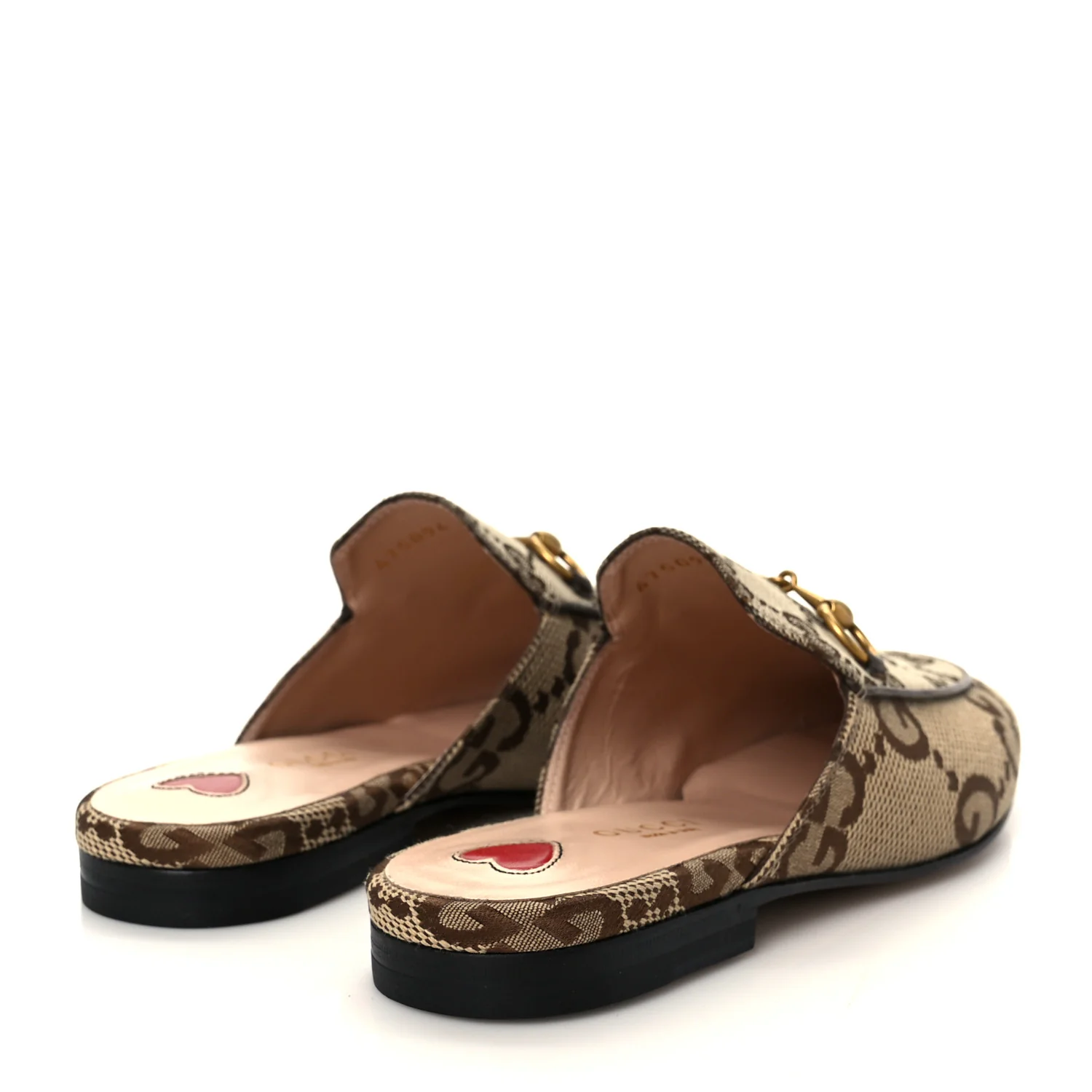 Monogram Jumbo GG Malaga Kid Womens Princetown Slippers 35 Camel Ebony New Acero Beige - Image 5