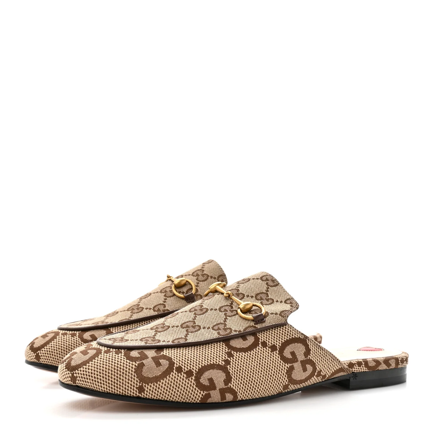 Monogram Jumbo GG Malaga Kid Womens Princetown Slippers 40.5 Camel Ebony New Acero Beige - Image 3