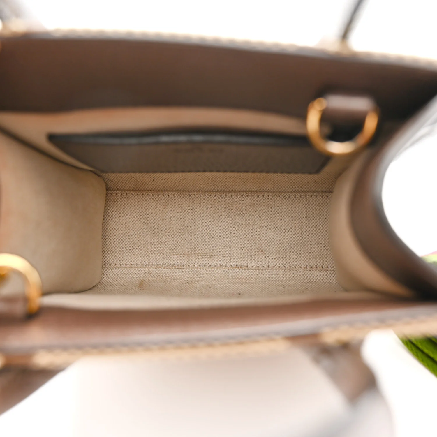 Monogram Jumbo GG Textured Dollar Calfskin Web Mini Vertical Tote Camel Ebony New Acero - Image 5
