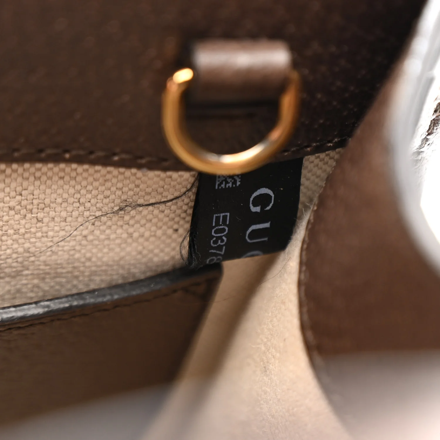 Monogram Jumbo GG Textured Dollar Calfskin Web Mini Vertical Tote Camel Ebony New Acero - Image 7