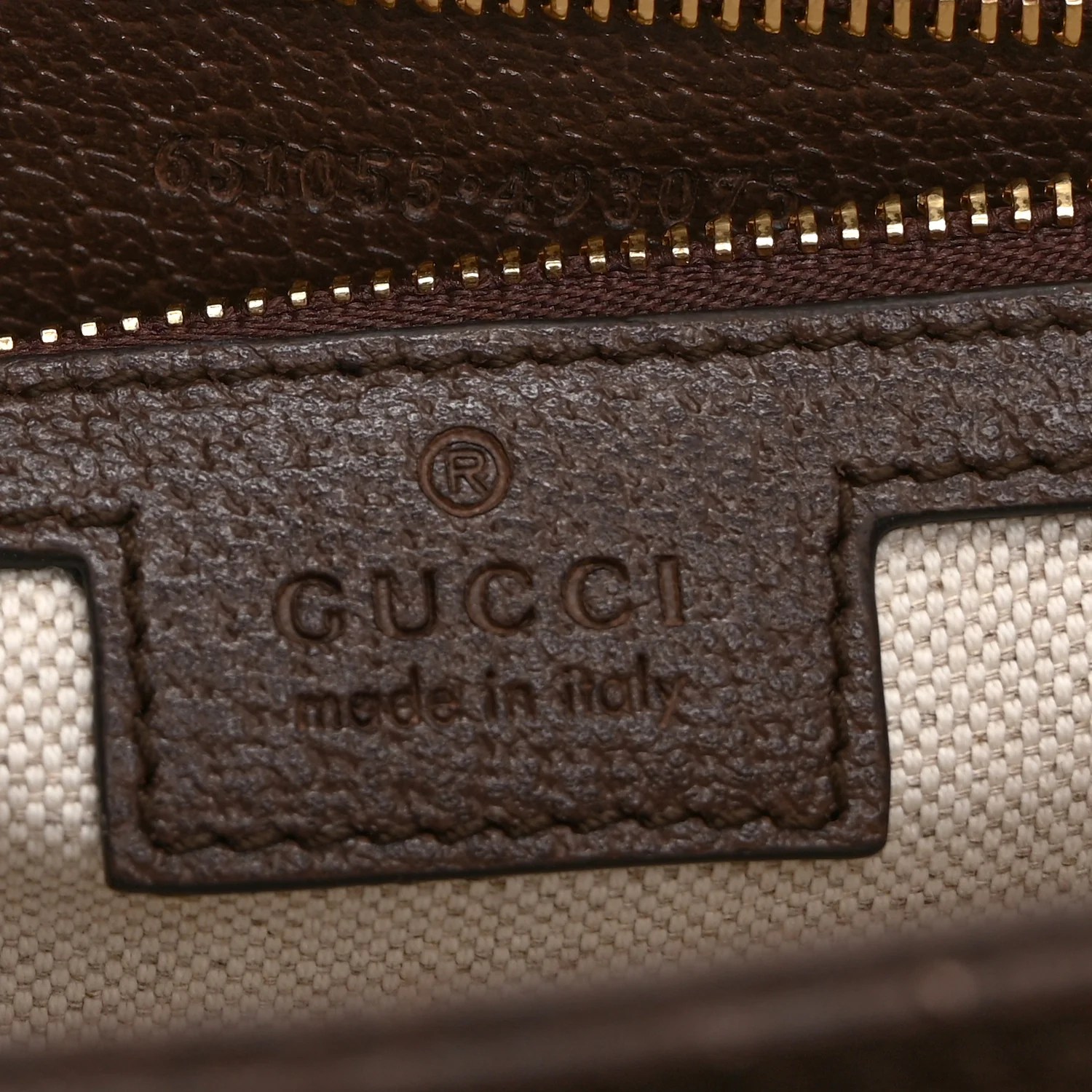 Monogram Jumbo GG Textured Dollar Calfskin Web Small Ophidia Padlock Top Handle Bag Camel Ebony New Acero - Image 6