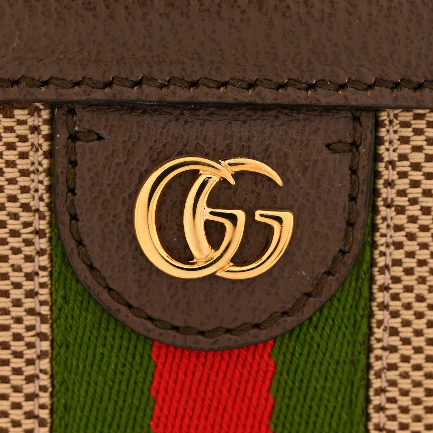 Monogram Jumbo GG Textured Dollar Calfskin Web Small Ophidia Slip Handle Tote Beige Ebony New Acero - Image 11