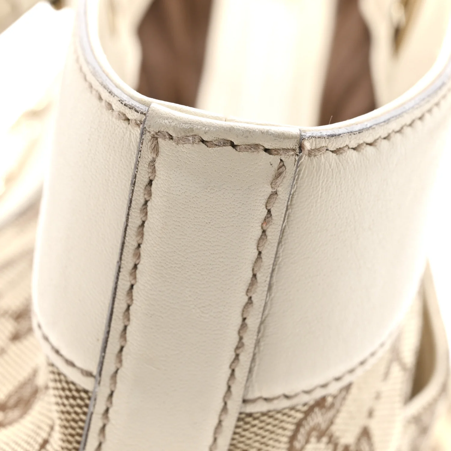 Monogram Large Punch Tote Off White - Image 17