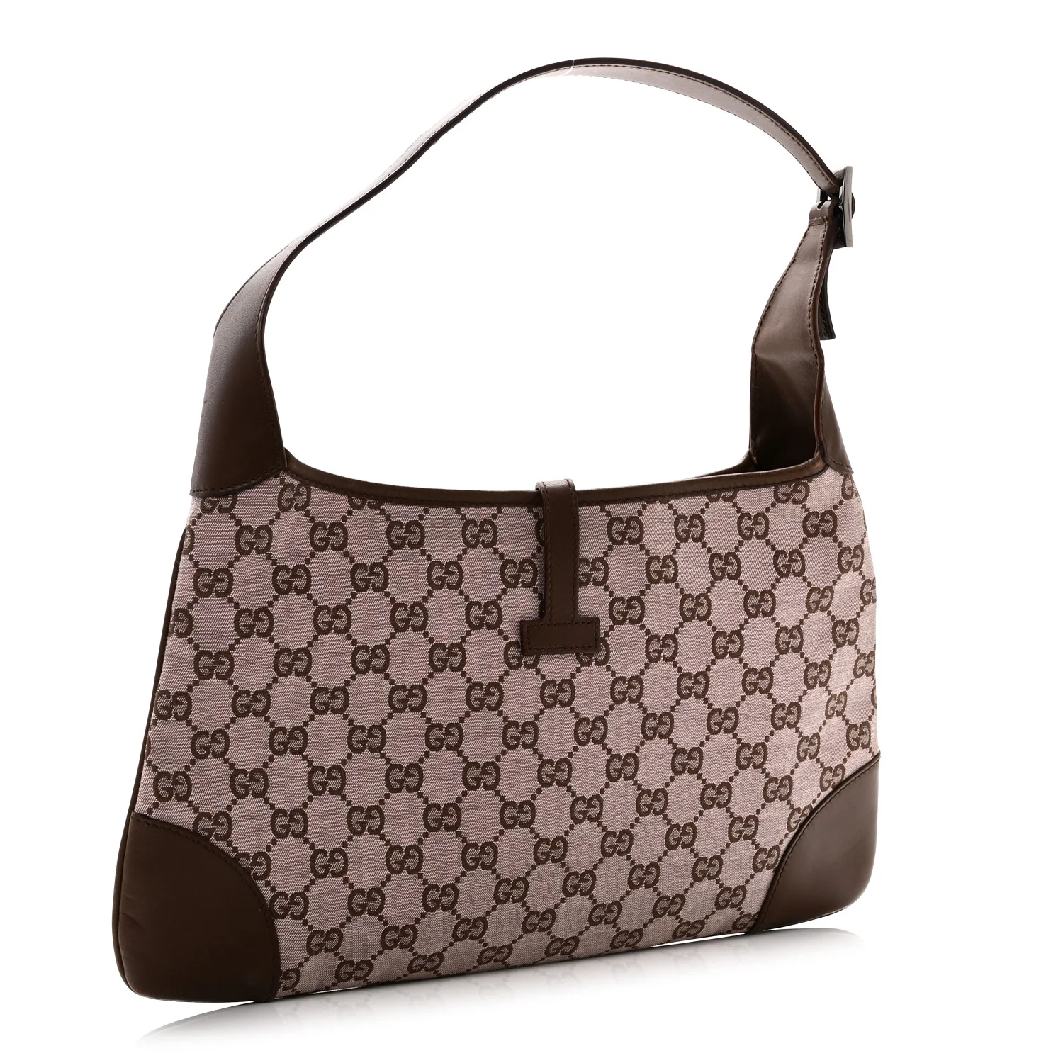 Monogram Lobster Clasp Jackie O Hobo Brown - Image 3