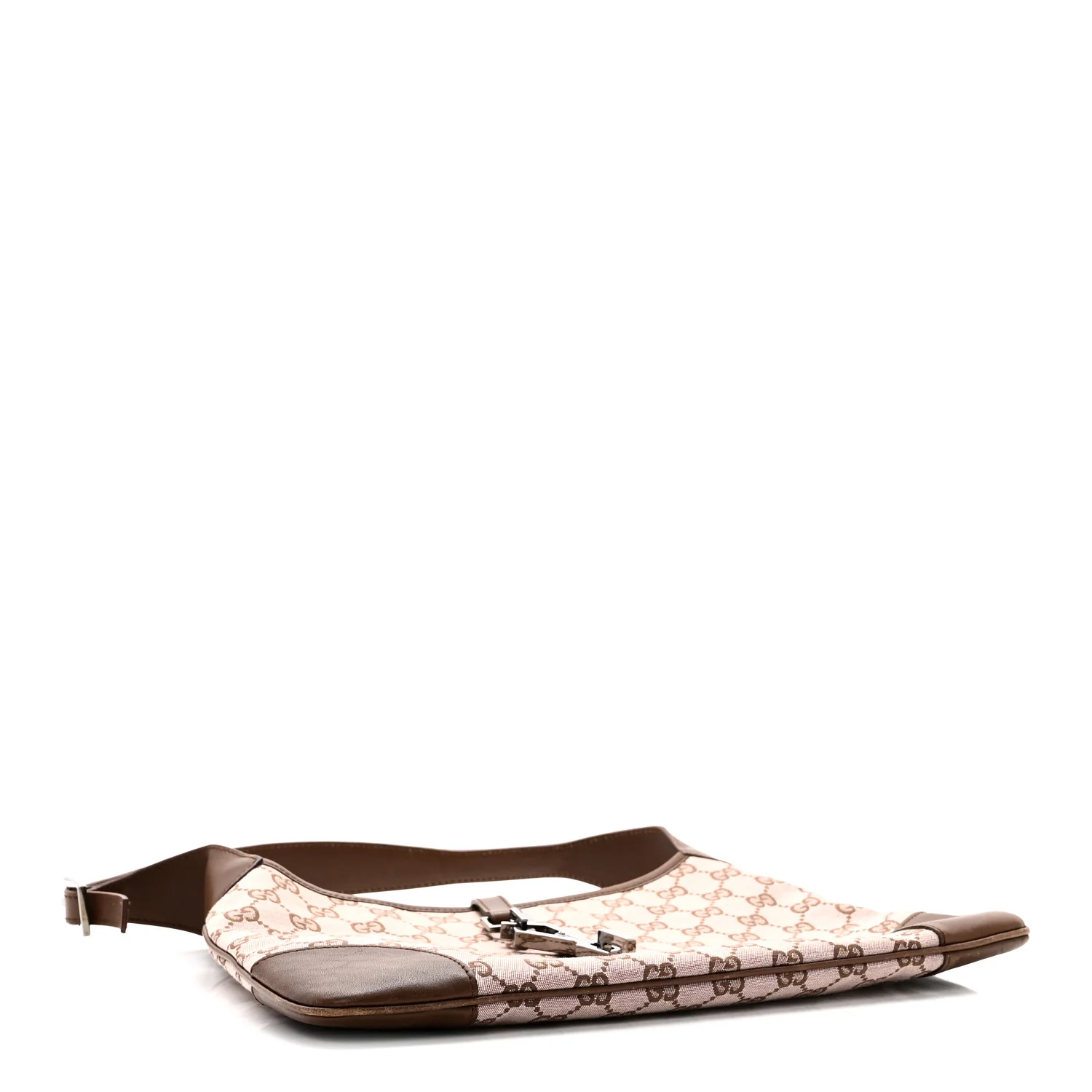 Monogram Lobster Clasp Jackie O Hobo Brown - Image 4