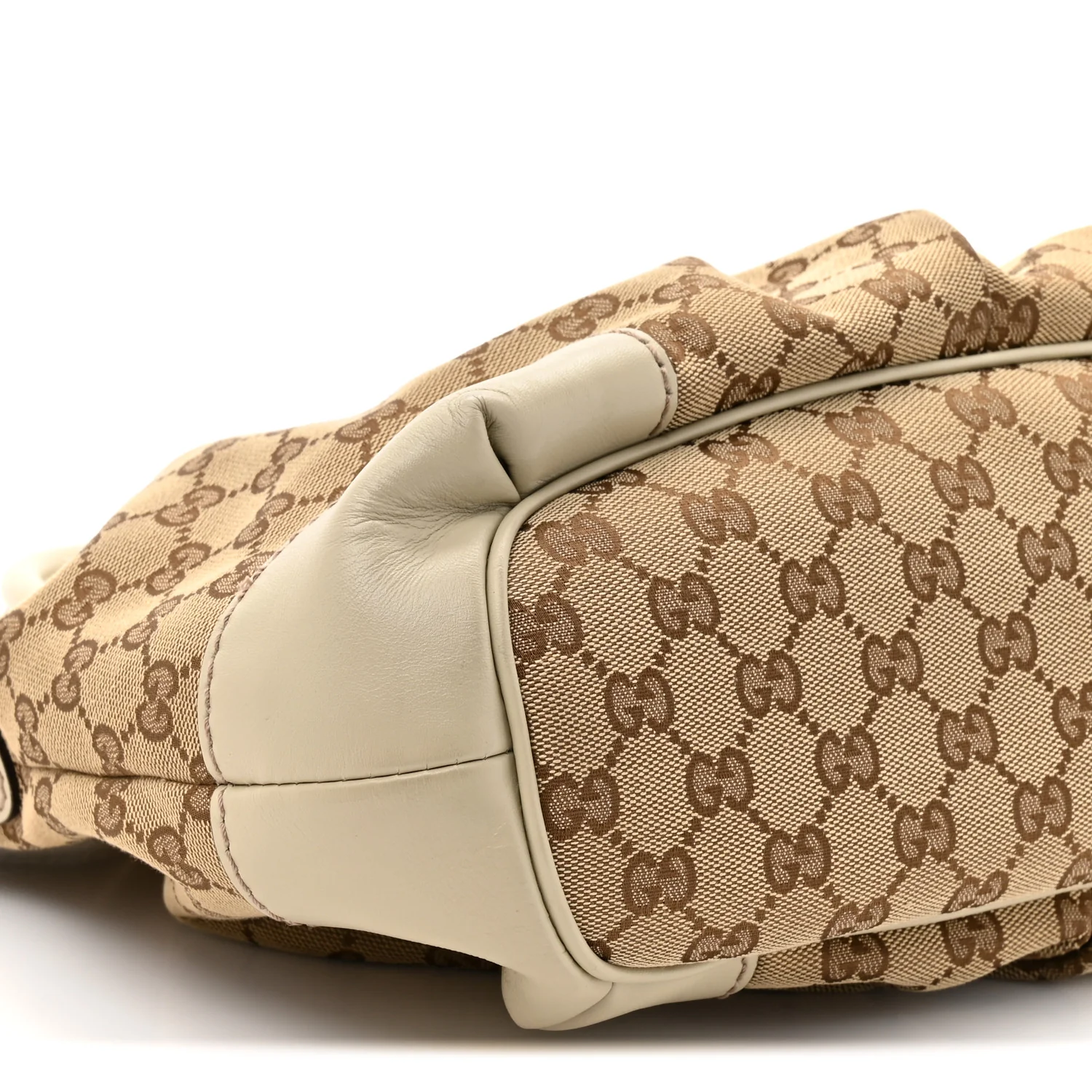 Monogram Margaux Calfskin Medium Sukey Top Handle Bag Beige Ebony Mystic White - Image 10