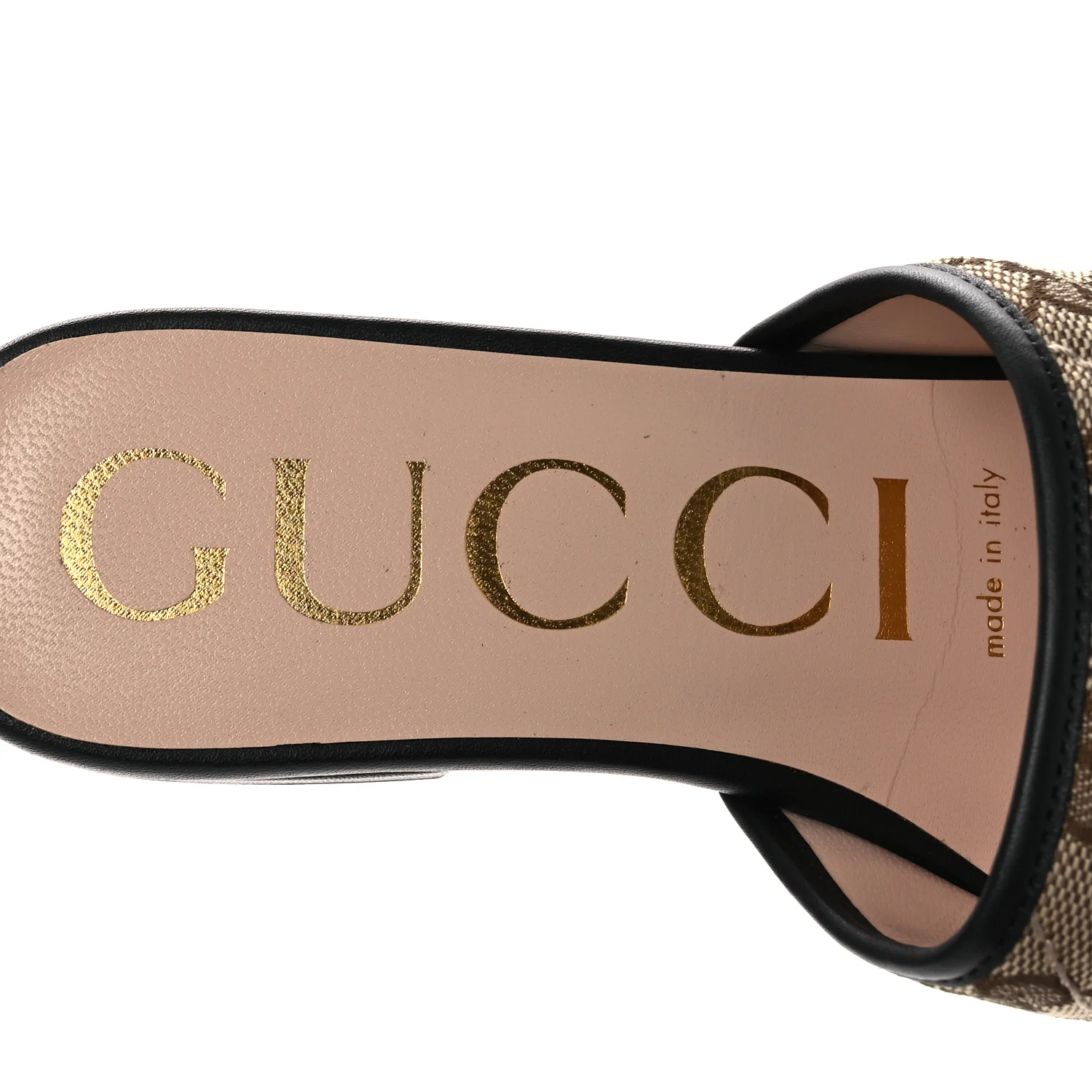 Monogram Matelasse Diagonal GG Marmont Flat Slide Sandals 35 Beige Ebony Black - Image 9