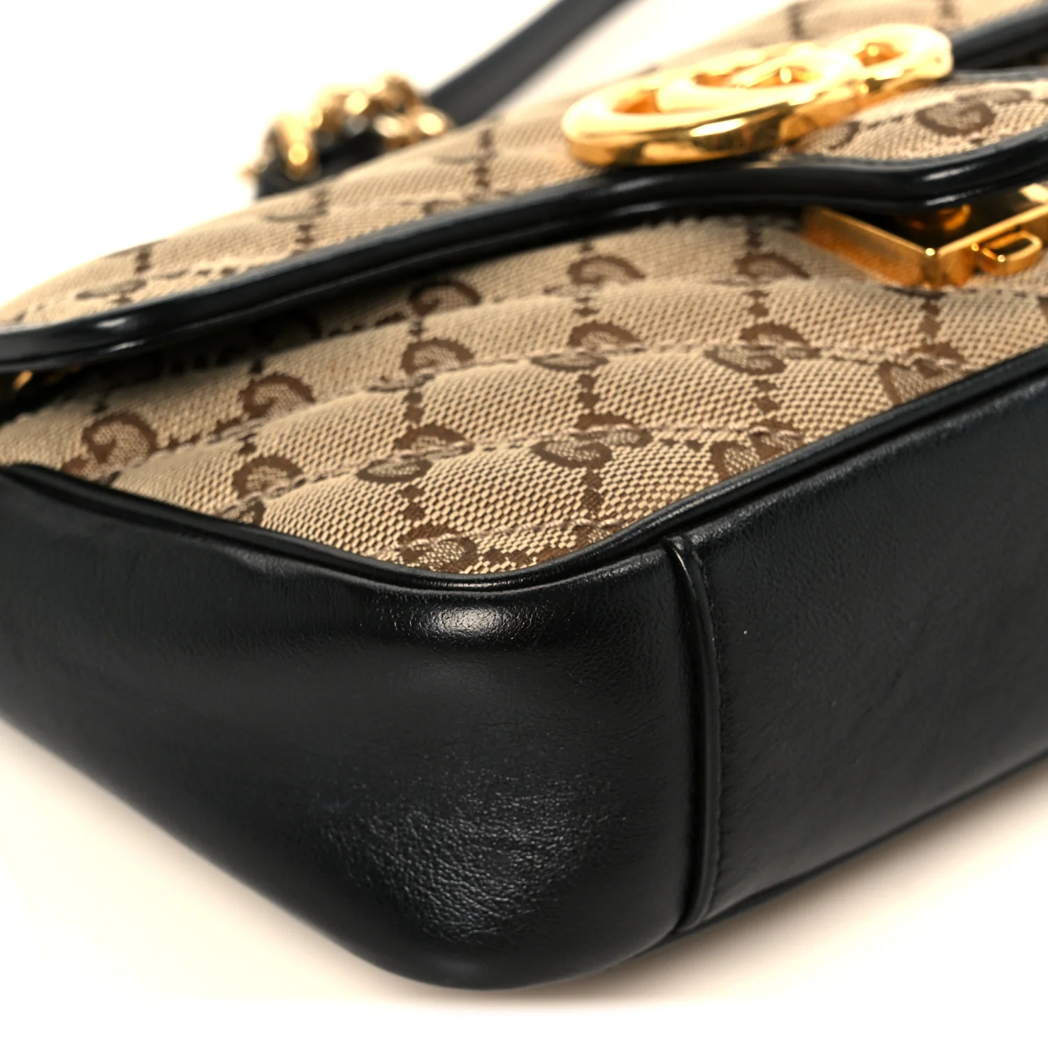 Monogram Matelasse Diagonal Mini GG Marmont Shoulder Bag Beige Black - Image 10
