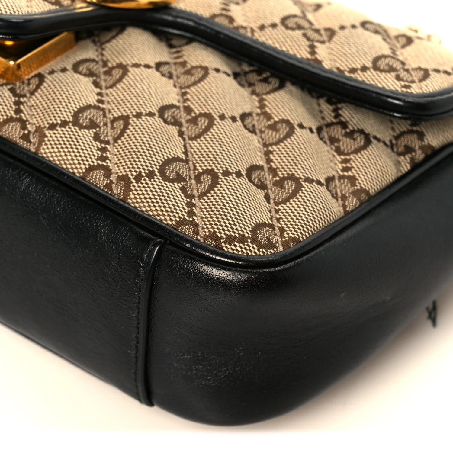 Monogram Matelasse Diagonal Mini GG Marmont Shoulder Bag Beige Black - Image 11