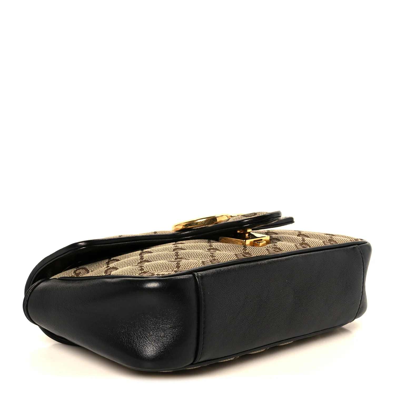 Monogram Matelasse Diagonal Mini GG Marmont Shoulder Bag Beige Black - Image 4