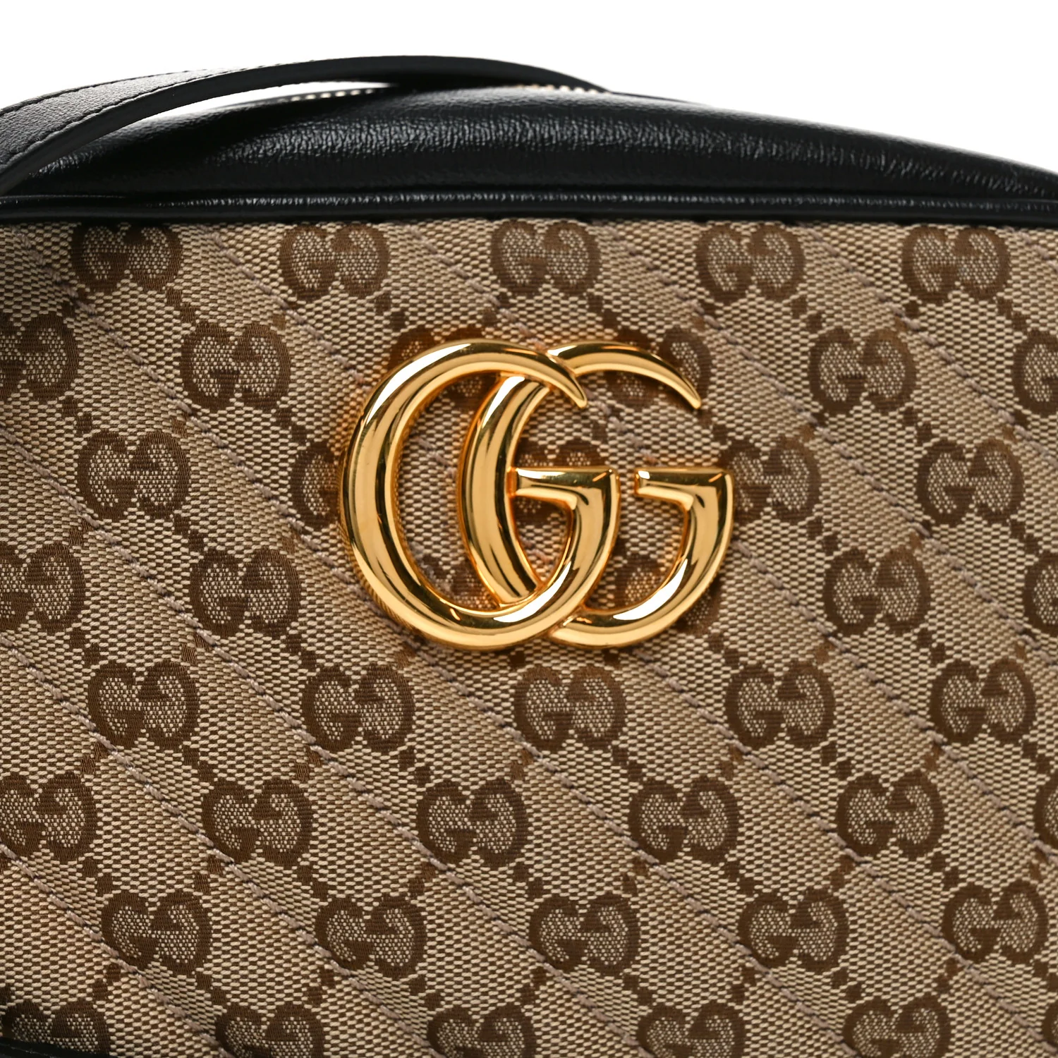 Monogram Matelasse Diagonal Small GG Marmont Chain Shoulder Bag Beige Black - Image 8