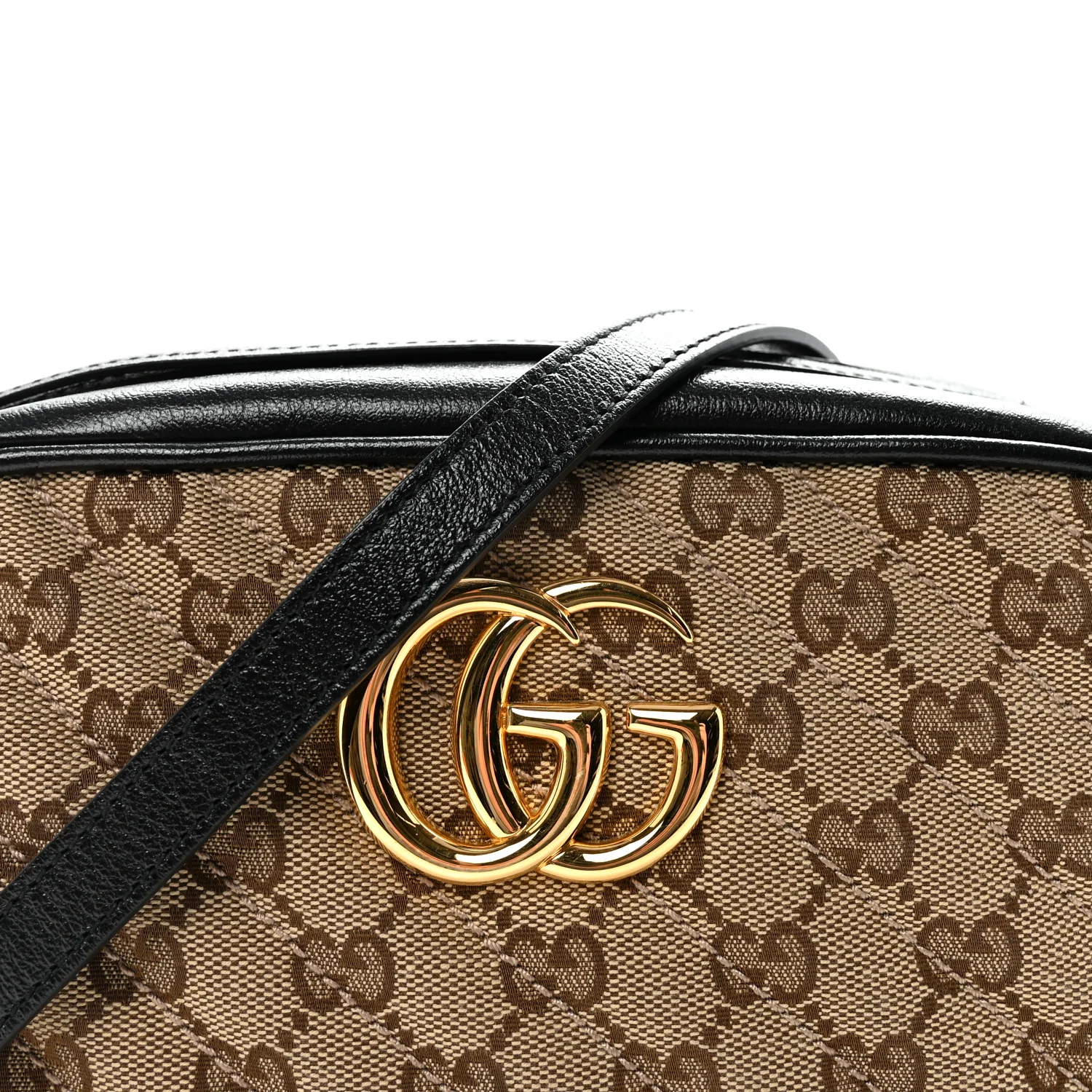 Monogram Matelasse Diagonal Small GG Marmont Chain Shoulder Bag Beige Black - Image 8