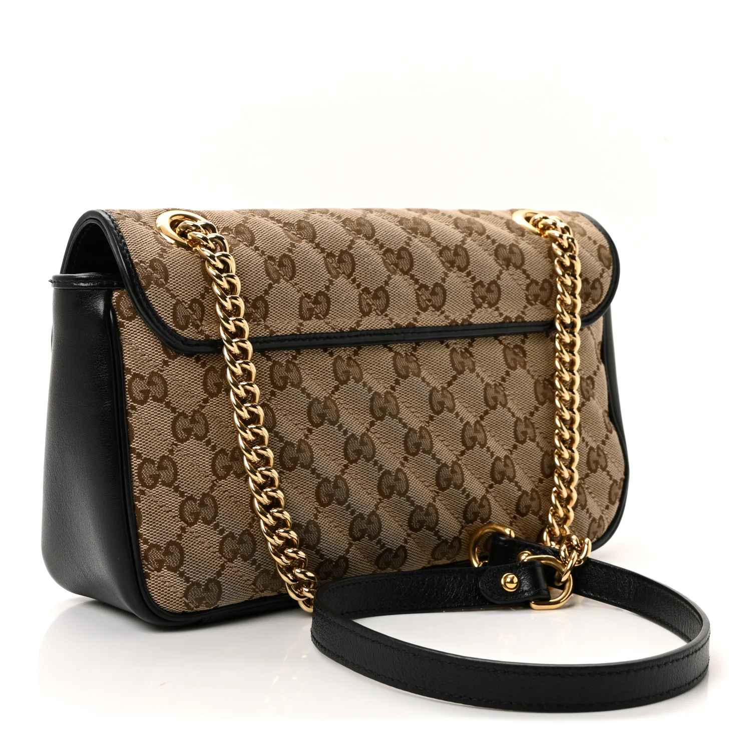Monogram Matelasse Diagonal Small GG Marmont Shoulder Bag Beige Black - Image 3