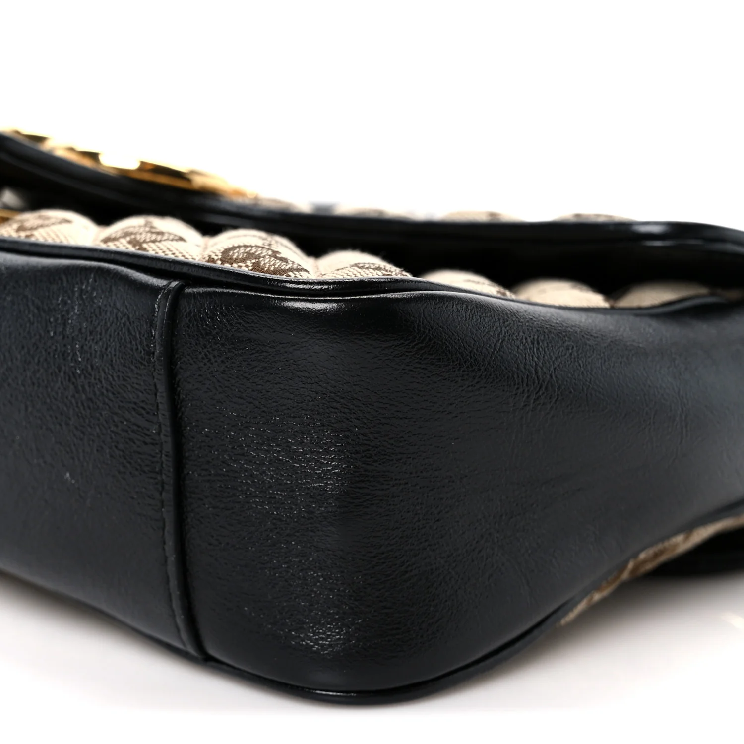 Monogram Matelasse Diagonal Small GG Marmont Shoulder Bag Beige Black - Image 11