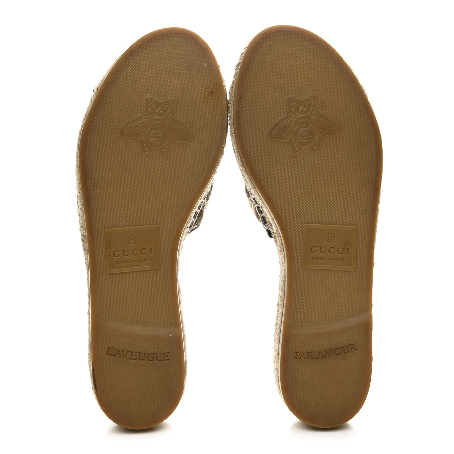 Monogram Matelasse GG Marmont Espadrille 20mm Slide Sandals 37.5 Beige Ebony Black - Image 6