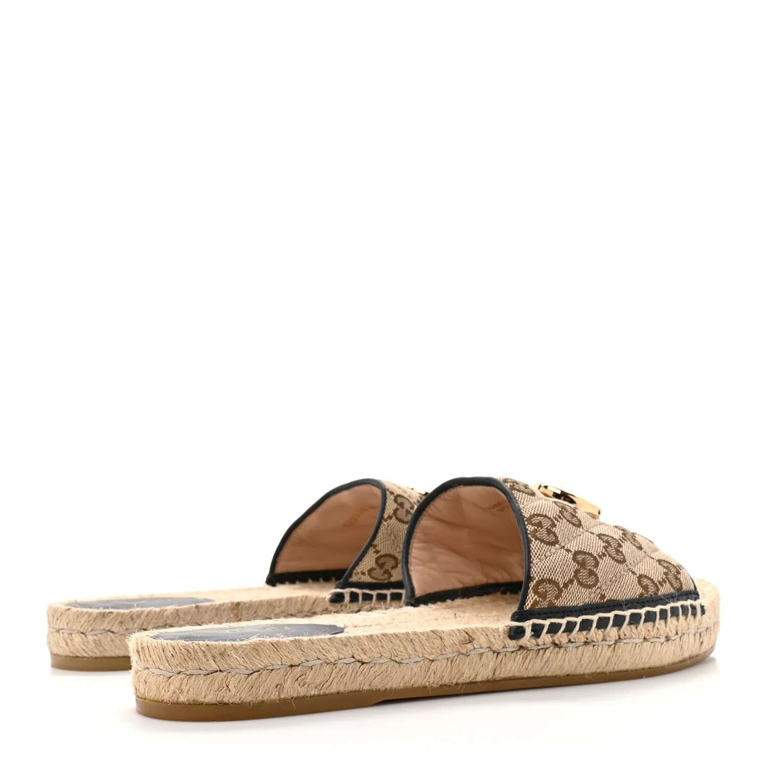 Monogram Matelasse GG Marmont Espadrille 20mm Slide Sandals 40 Beige Ebony Black - Image 5