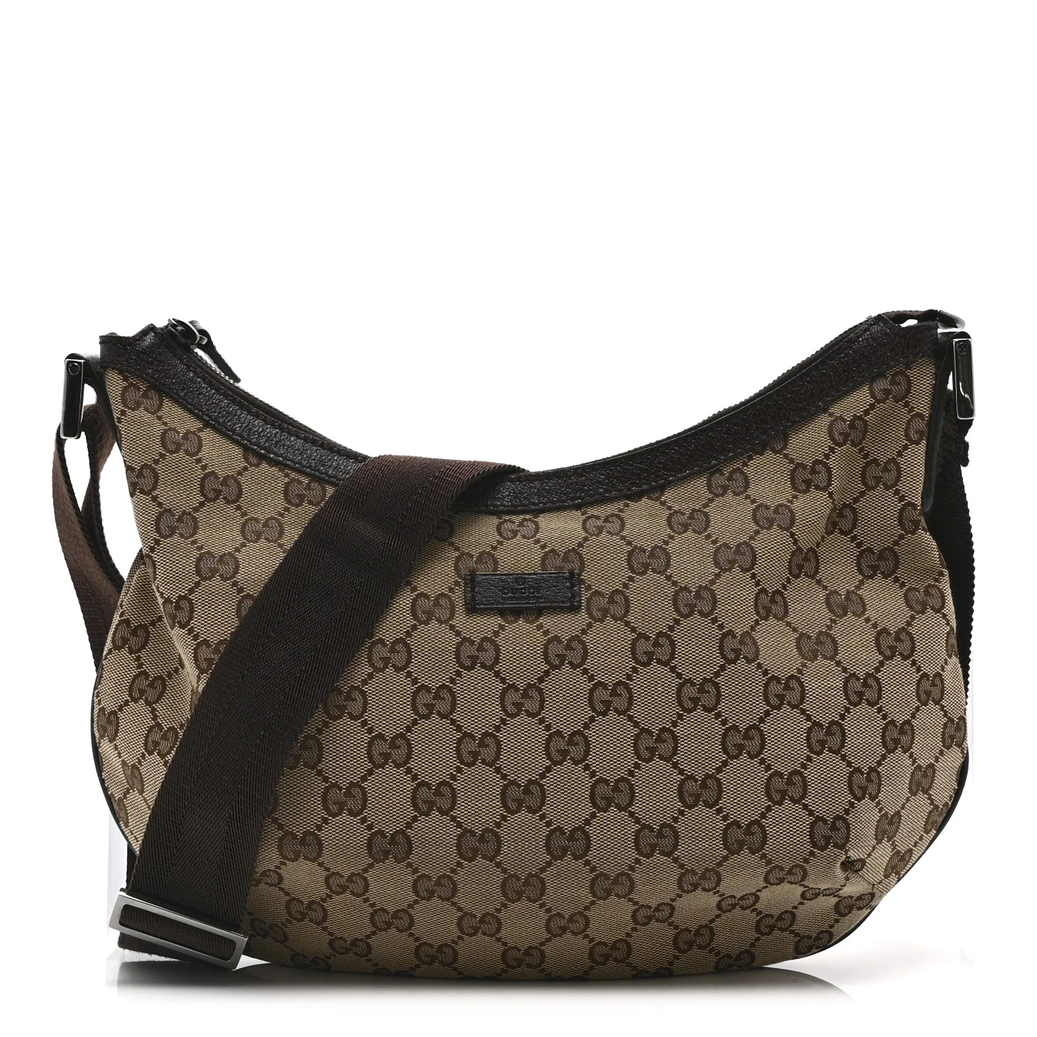 Monogram Medium Half Moon Hobo Dark Brown