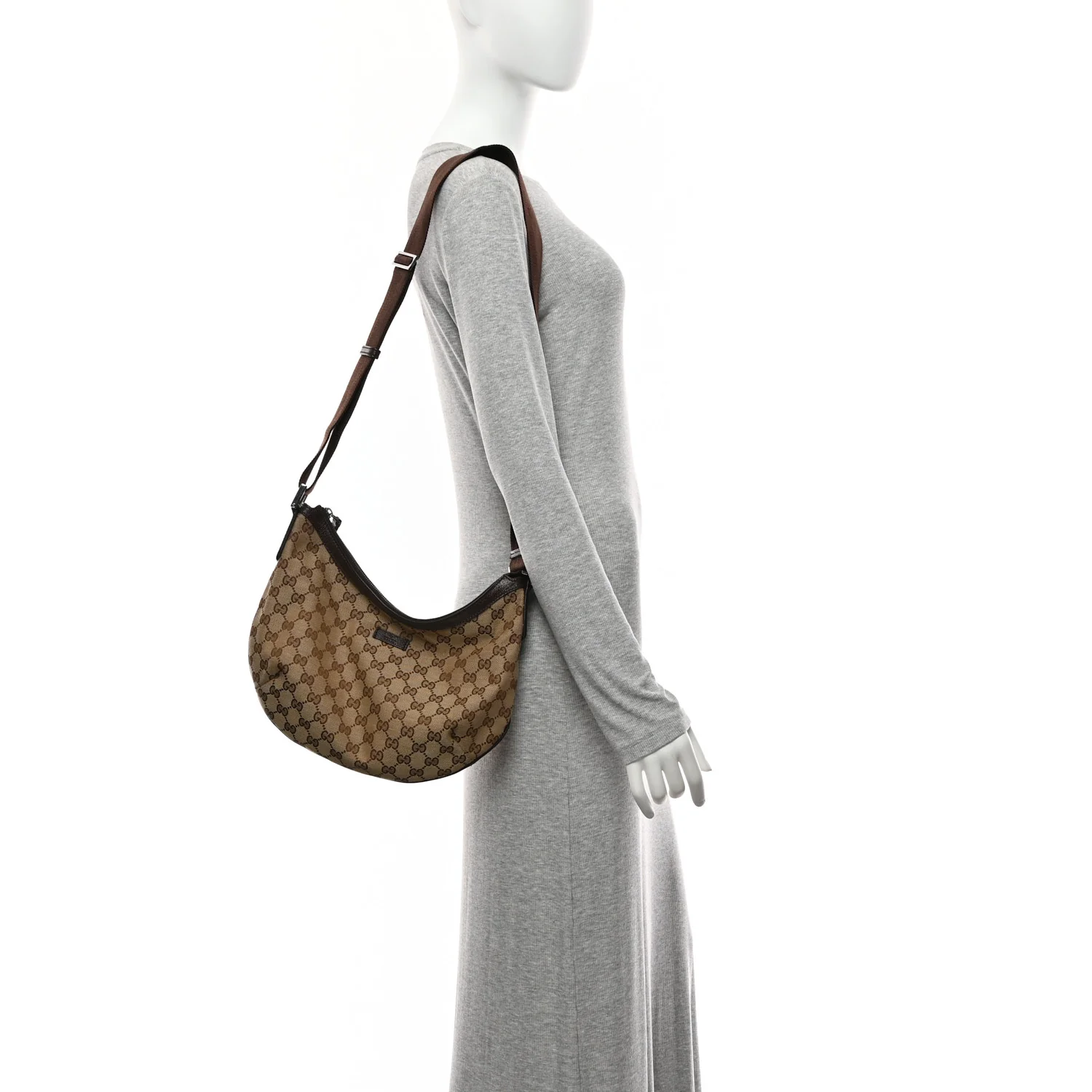Monogram Medium Half Moon Hobo Dark Brown - Image 2
