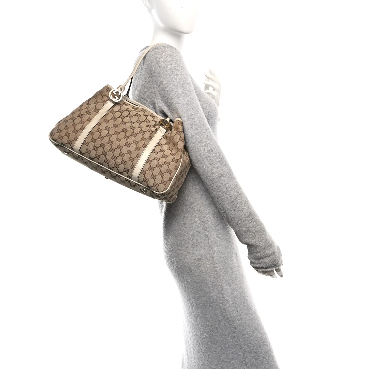 Monogram Medium Twins Tote Off White - Image 2