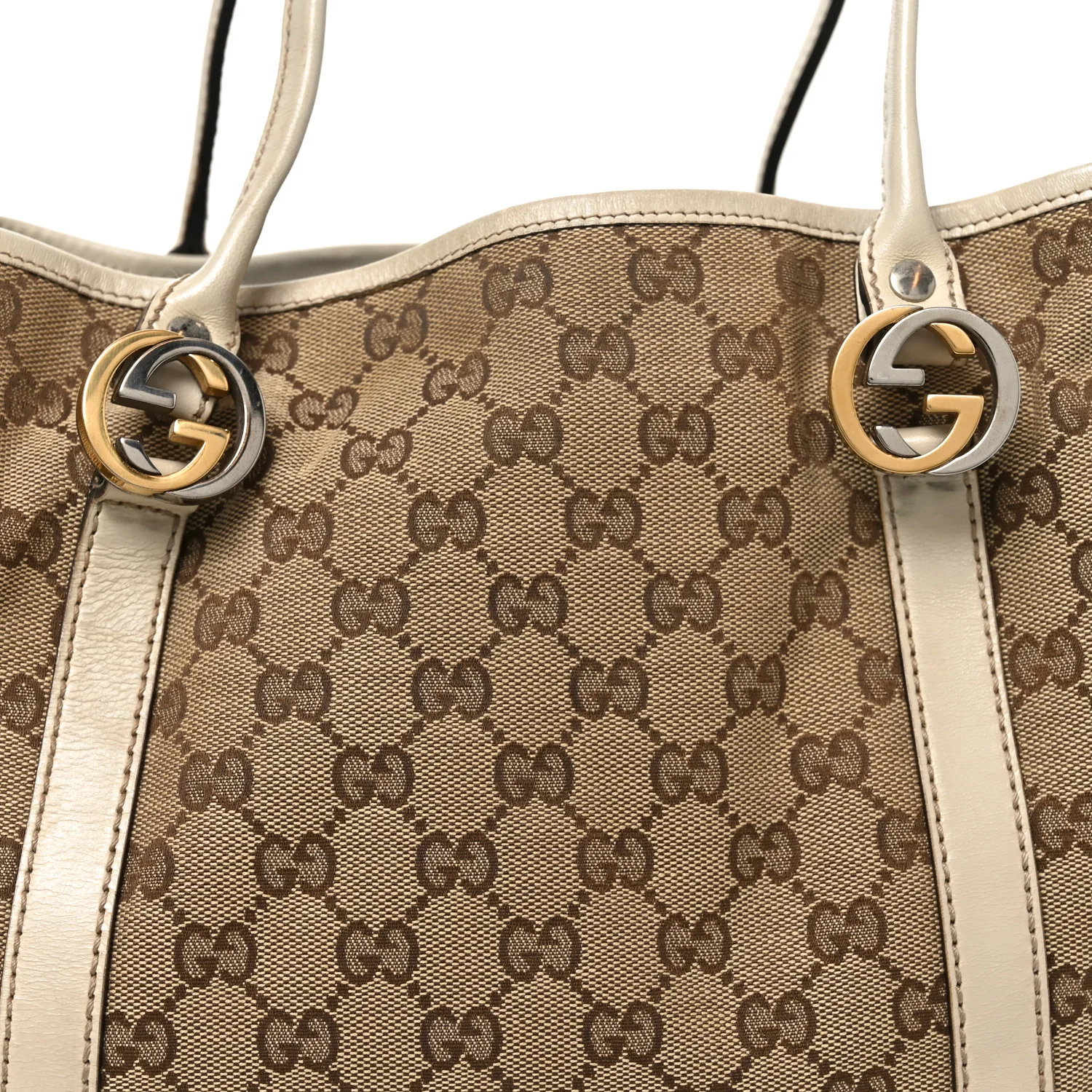 Monogram Medium Twins Tote Off White - Image 8