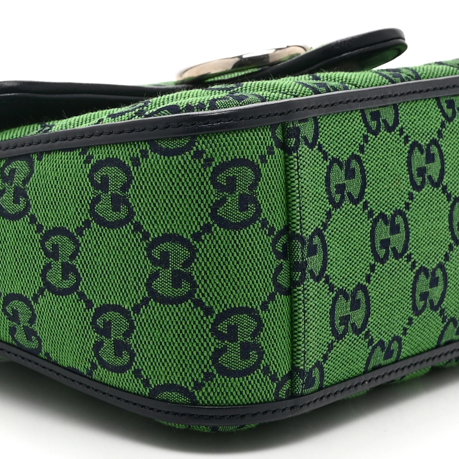Monogram Multicolor Matelasse Diagonal Mini GG Marmont Top Handle Shoulder Bag Green Blue - Image 10