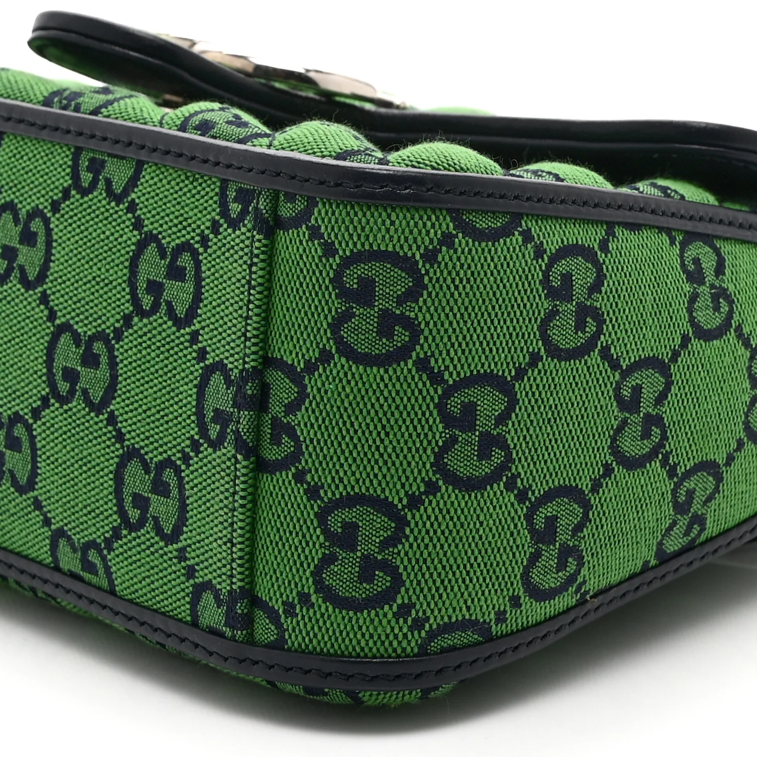 Monogram Multicolor Matelasse Diagonal Mini GG Marmont Top Handle Shoulder Bag Green Blue - Image 11