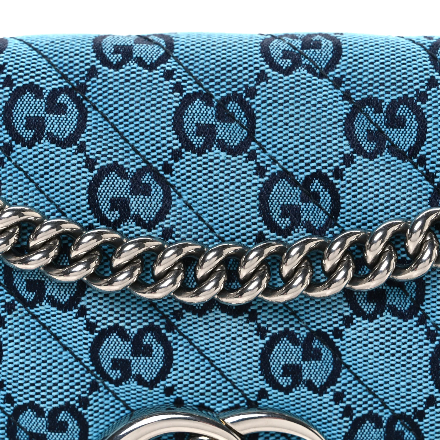Monogram Multicolor Matelasse Diagonal Small GG Marmont Shoulder Bag Light Blue Pink Blue Green Red - Image 8