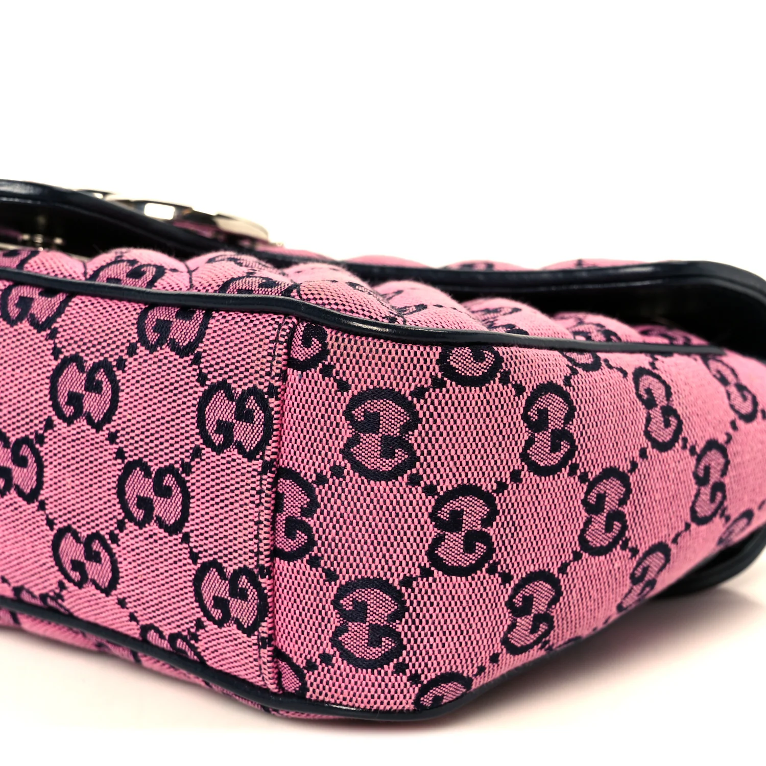 Monogram Multicolor Matelasse Diagonal Small GG Marmont Shoulder Bag Pink Blue - Image 11